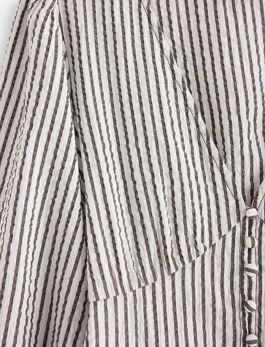 Lindex - Blouse in seersucker - langärmelige blusen - dark dusty brown - 5