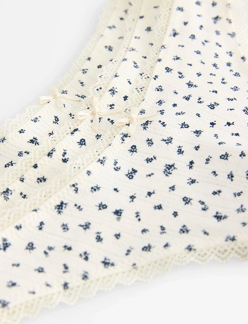 Lindex - Brief thong low cotton pointel - thongs - light white - 2