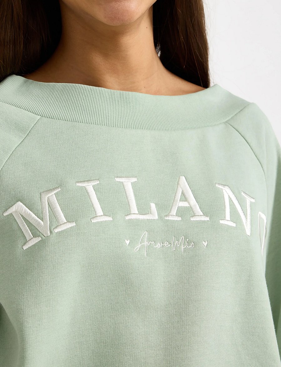 Lindex - Sweatshirt with brushed inside - sweatshirts - light green - 4