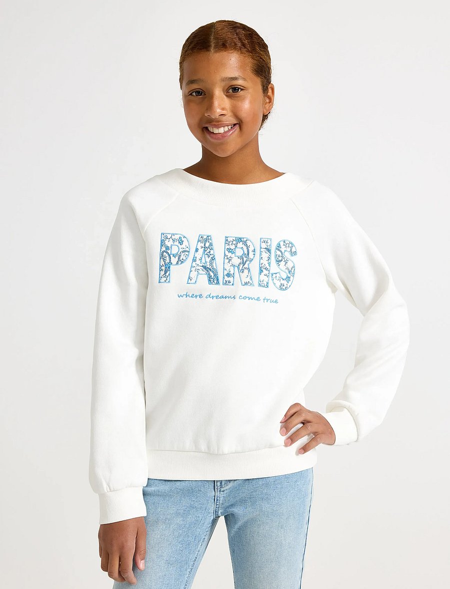 Lindex - Sweatshirt with brushed inside - sweatshirts - off white - 0
