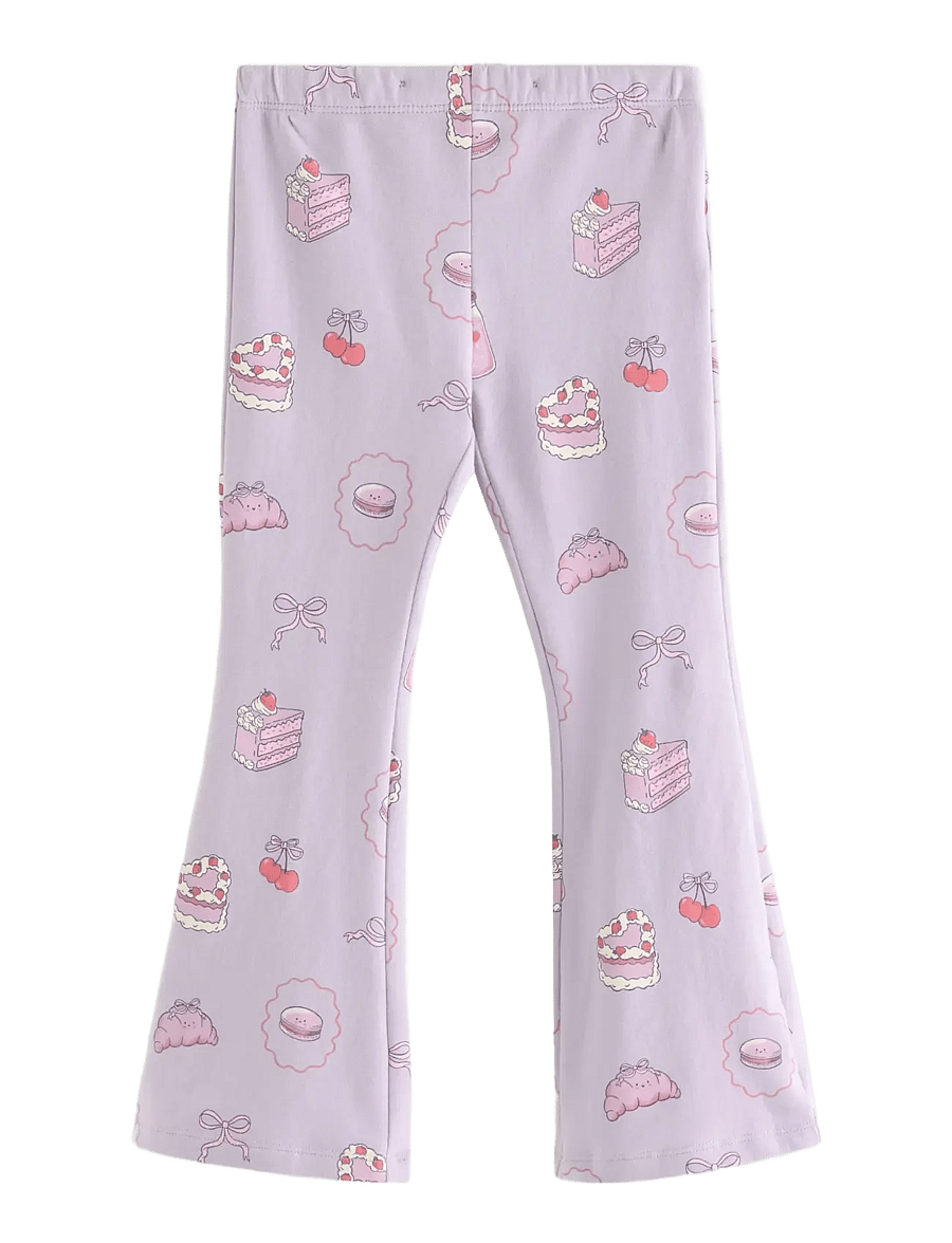 Lindex - Leggings flare cake AOP - leggings - light dusty lilac - 1