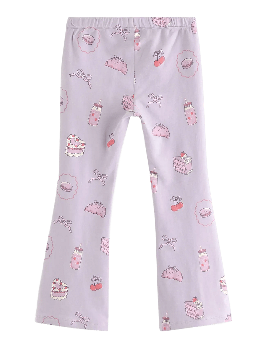 Lindex - Leggings flare cake AOP - leggings - light dusty lilac - 2