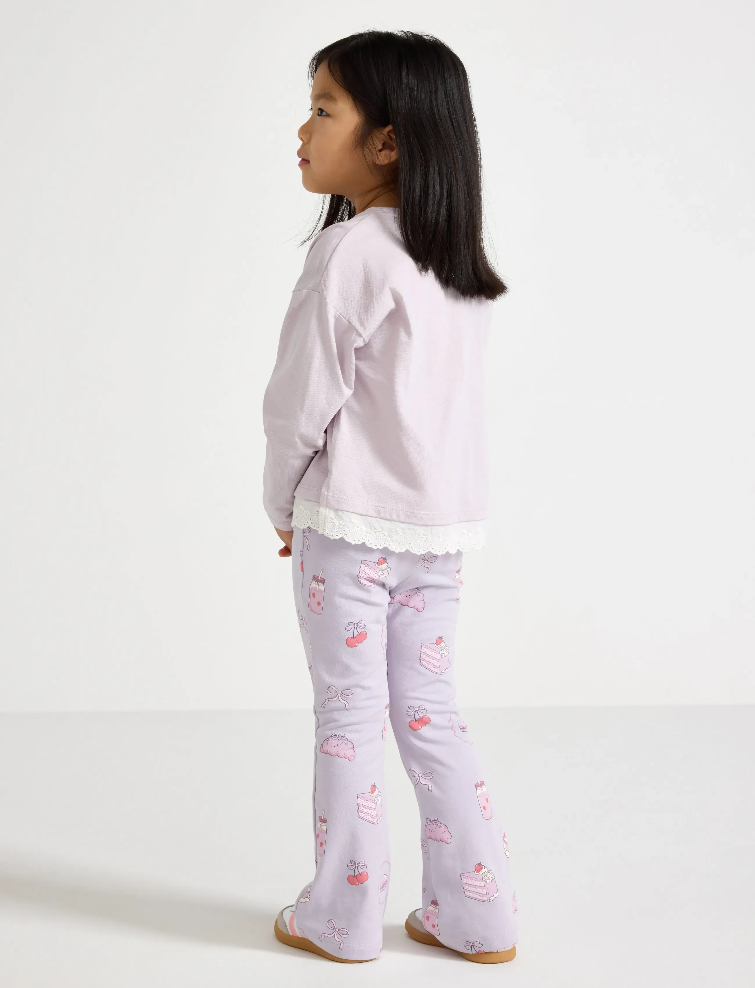 Lindex - Leggings flare cake AOP - leggings - light dusty lilac - 3