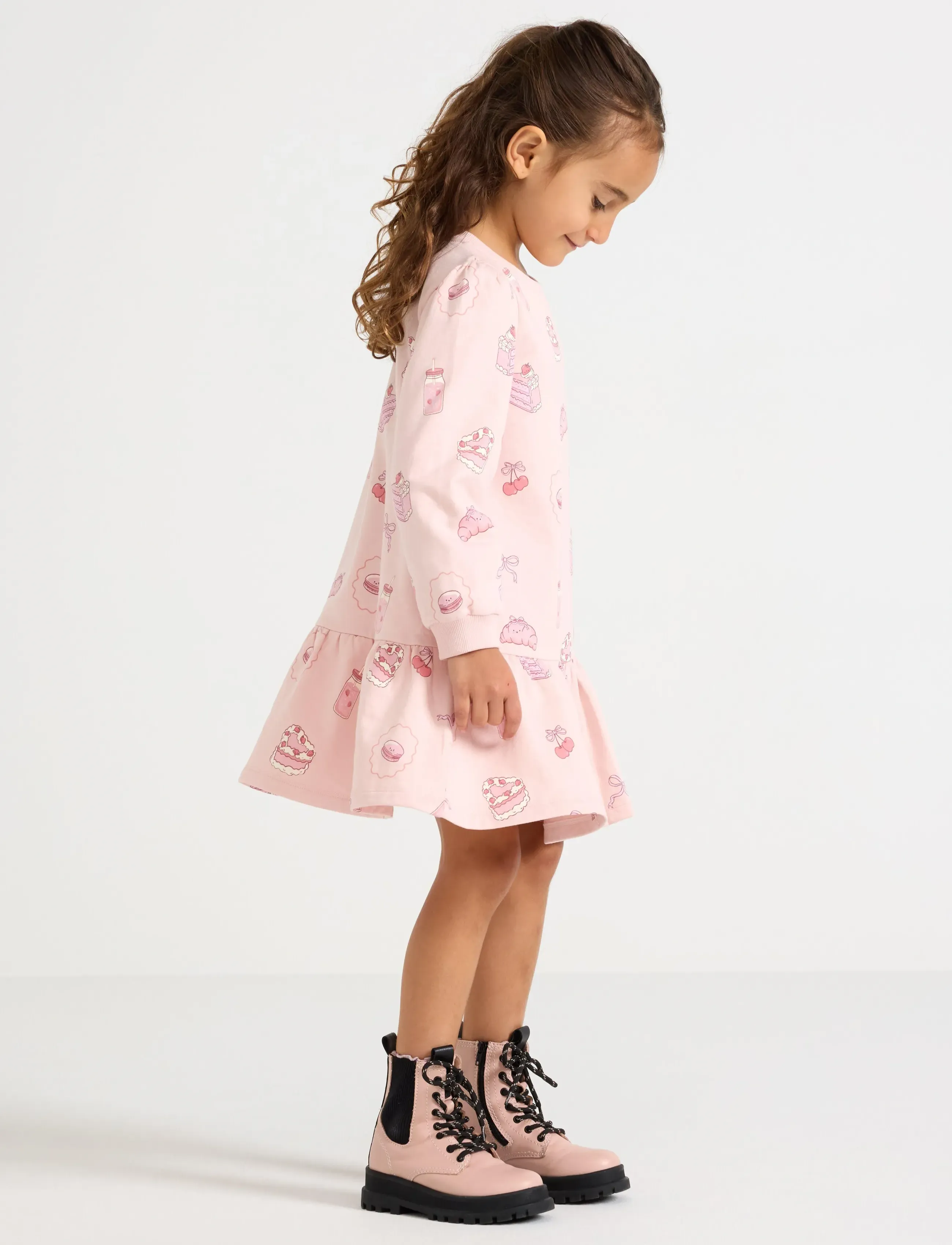 Lindex Dress with brushed inside - Klänningar & Kjolar - LIGHT DUSTY PINK / pink/rose