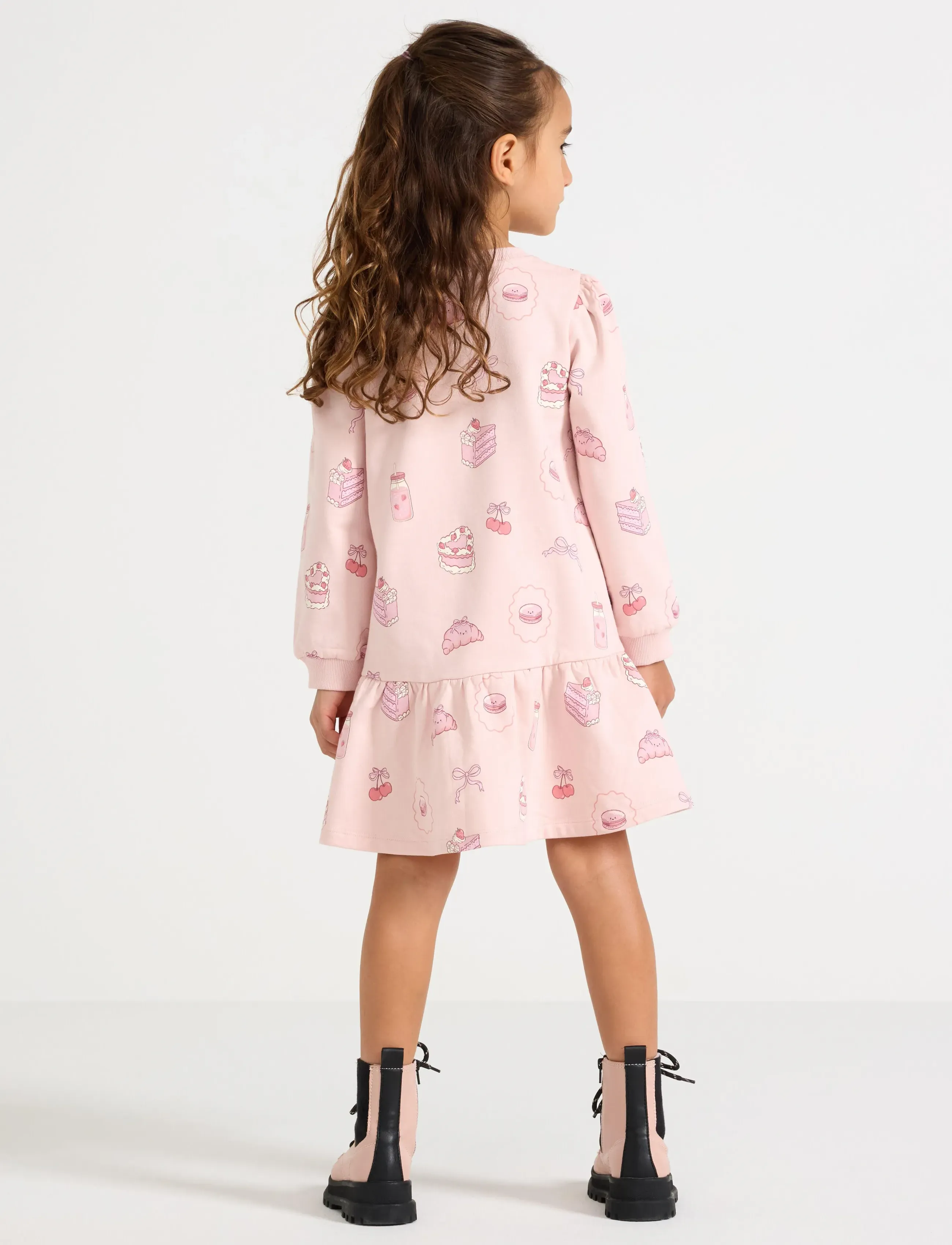 Lindex - Dress with brushed inside - långärmade vardagsklänningar - light dusty pink - 3