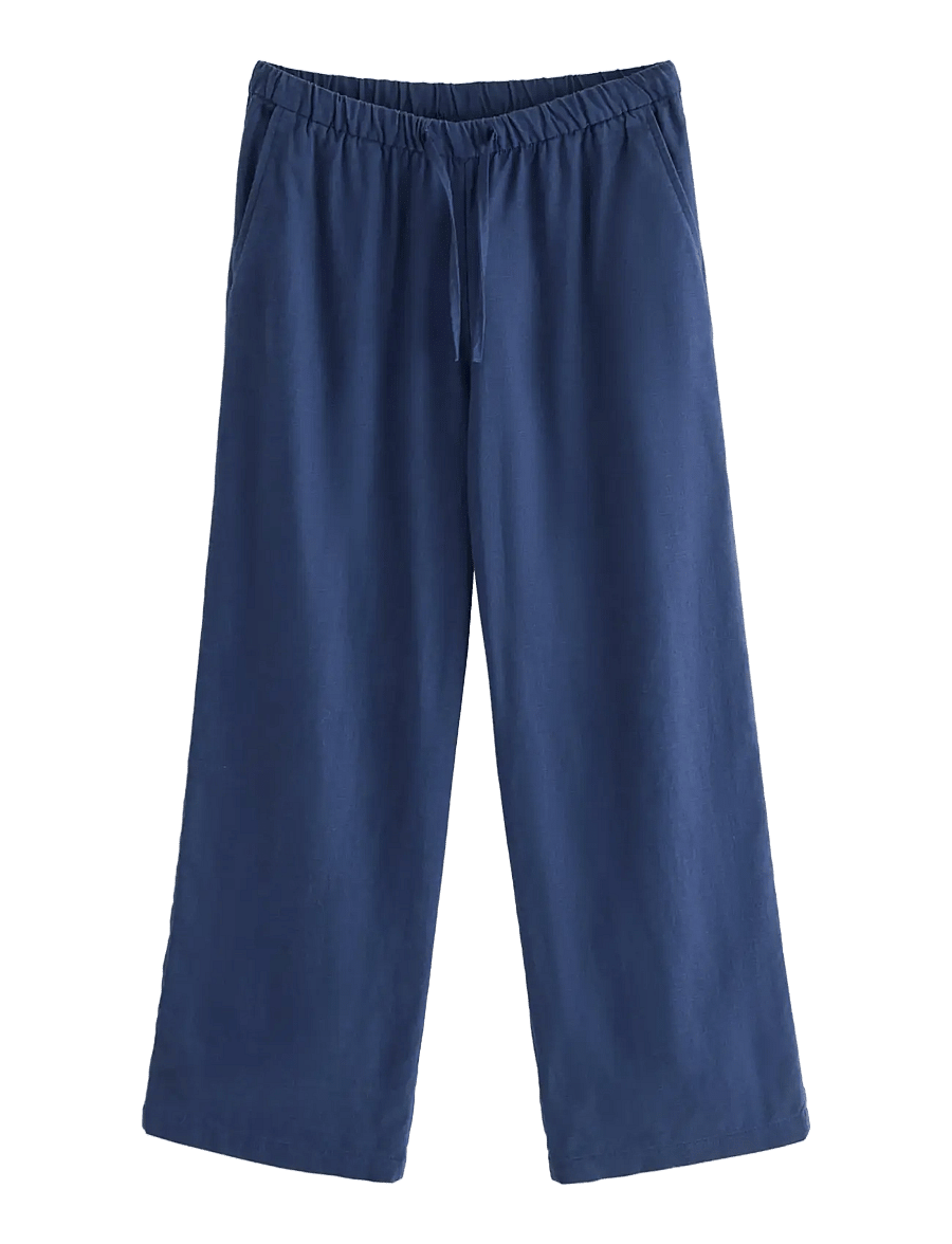 Lindex - Trousers in linen blend - bukser - dark blue - 1
