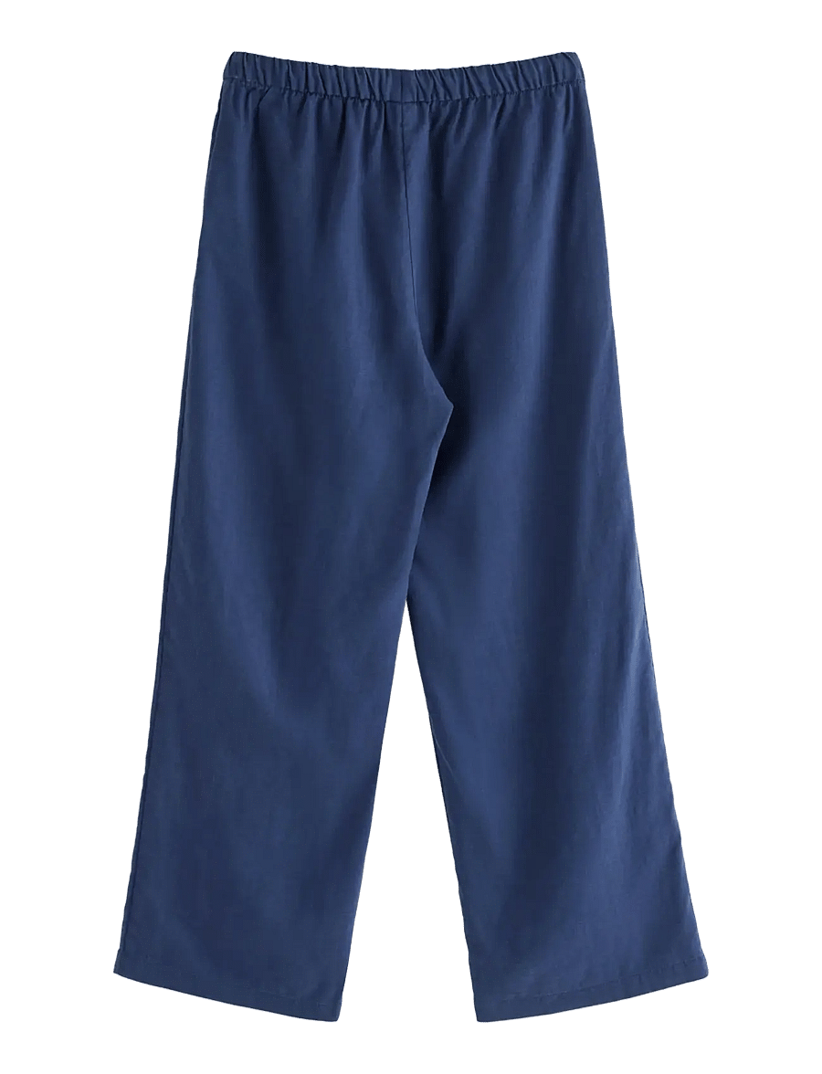Lindex - Trousers in linen blend - bukser - dark blue - 2