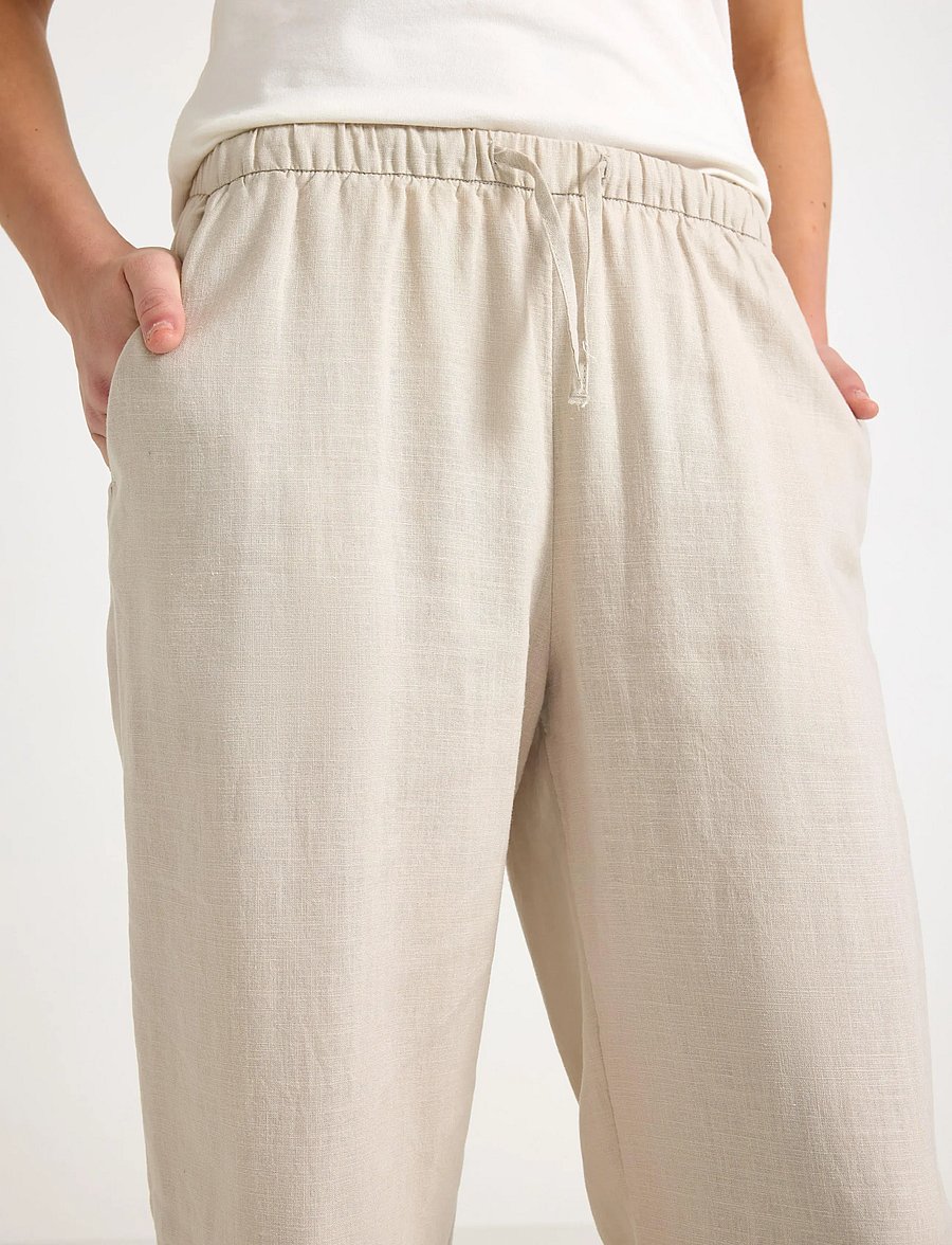 Lindex - Trousers in linen blend - bukser - light beige - 4