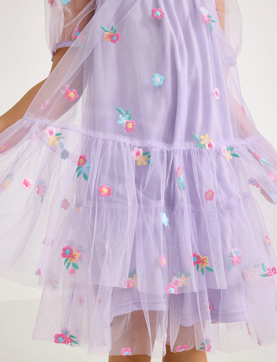 Lindex - Short-sleeved dress with flounces - kurzärmelige babykleider - light lilac - 4