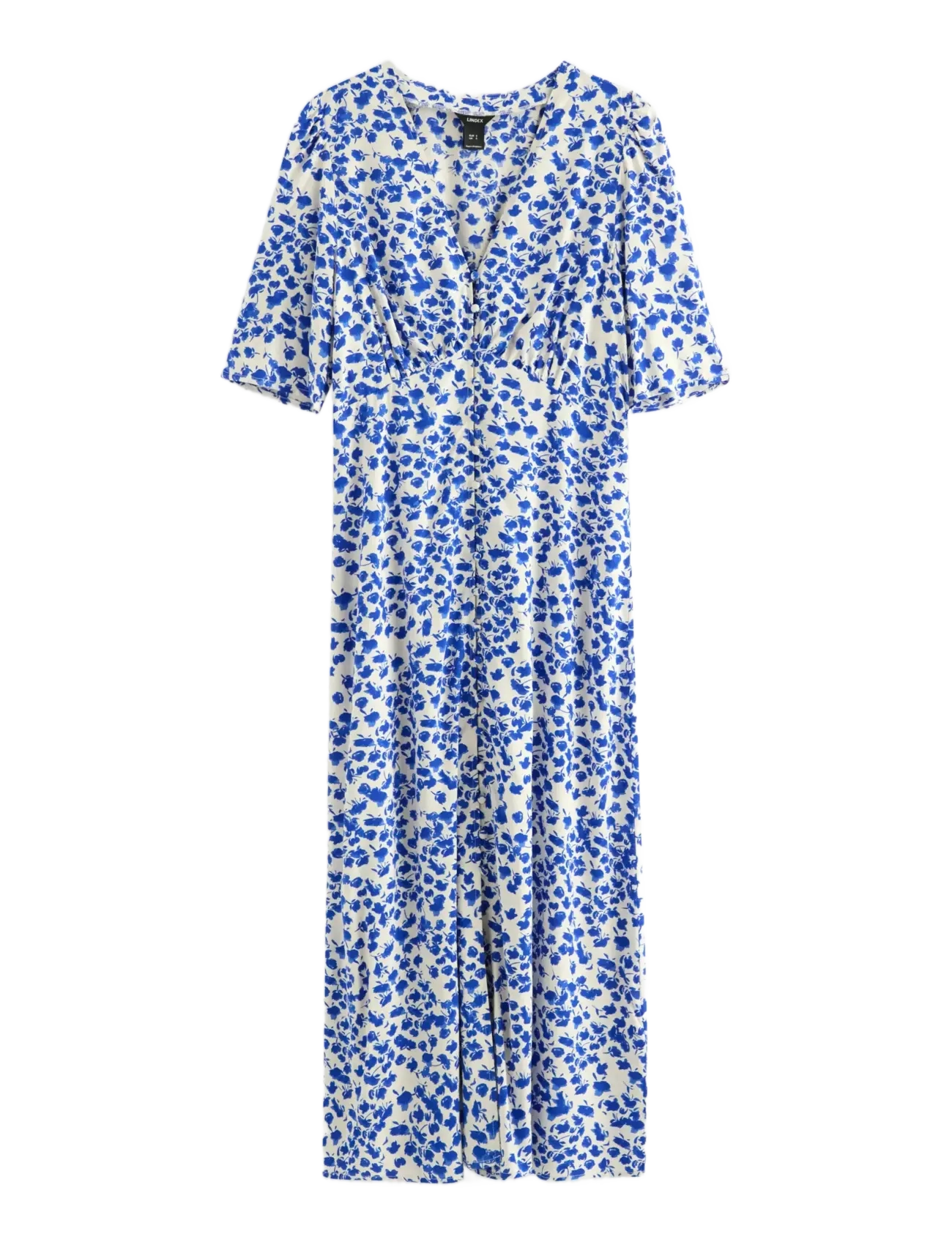 LINDEX Midi Kleid With Puff Sleeves Weiß - L - Damen