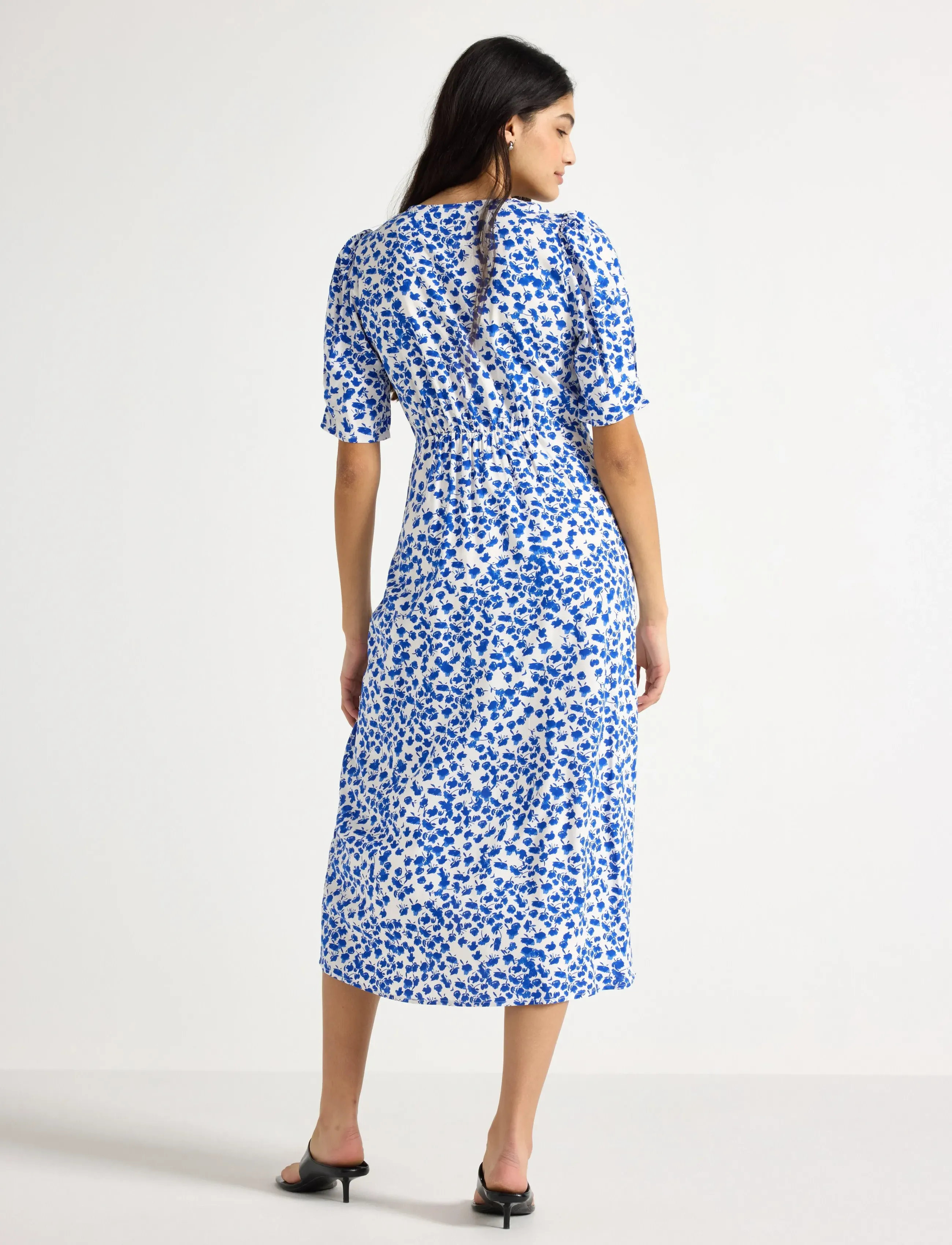 Lindex - Midi dress with puff sleeves - konfirmationstøj - blue - 3