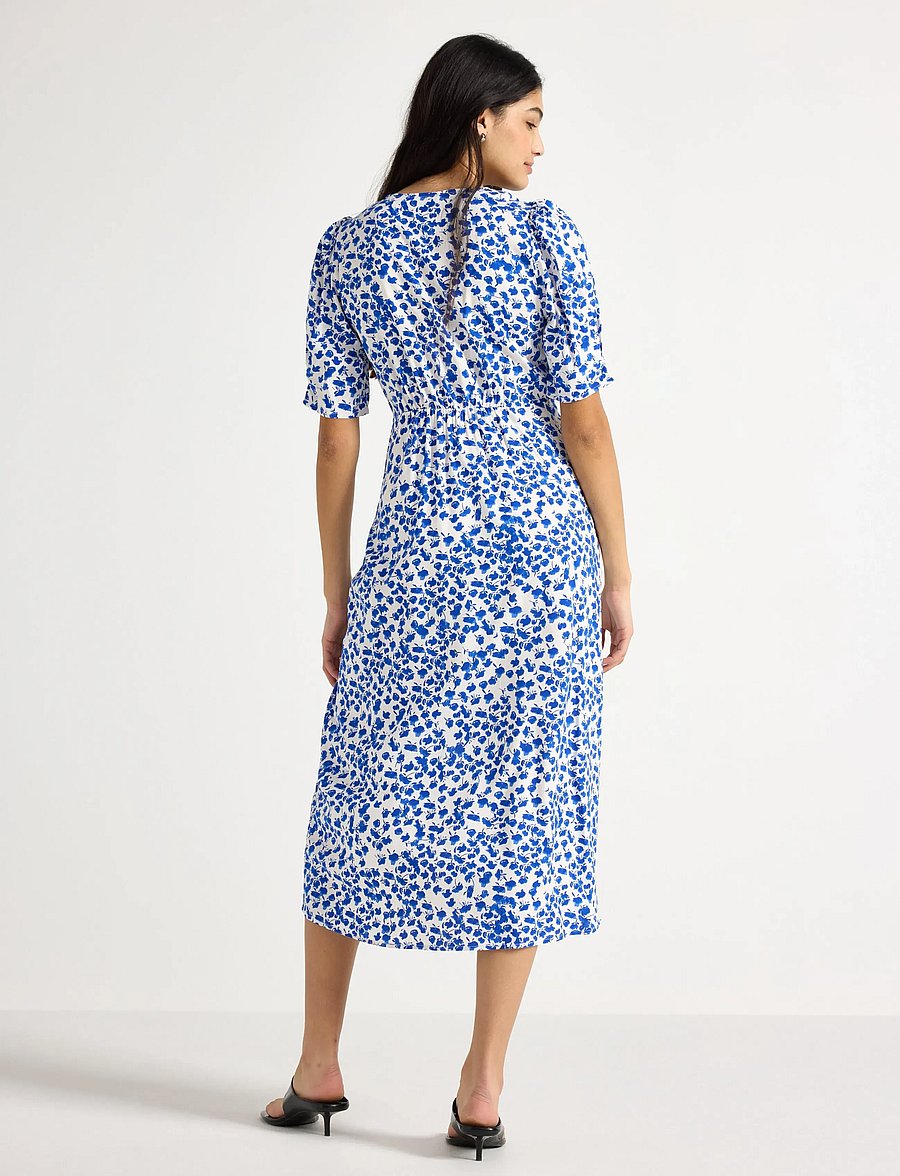 Lindex - Midi dress with puff sleeves - midikleider - blue - 3