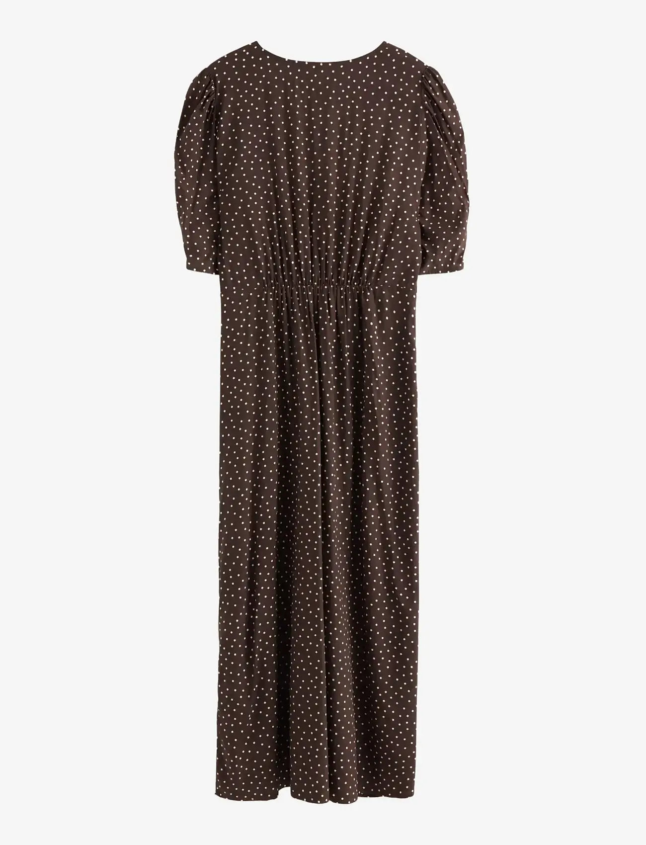 Lindex - Midi dress with puff sleeves - konfirmatsioon - dark dusty brown - 2