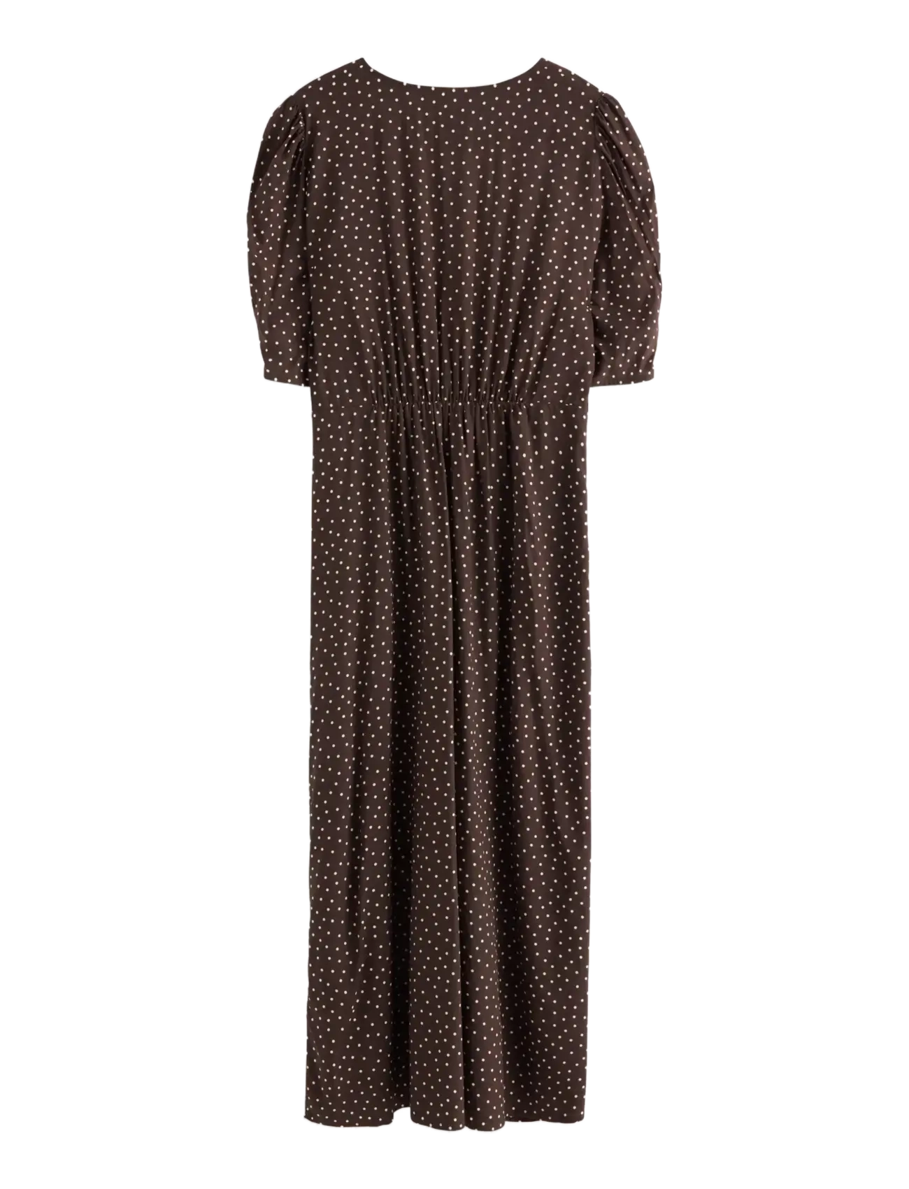 Lindex - Midi dress with puff sleeves - konfirmation - dark dusty brown - 2