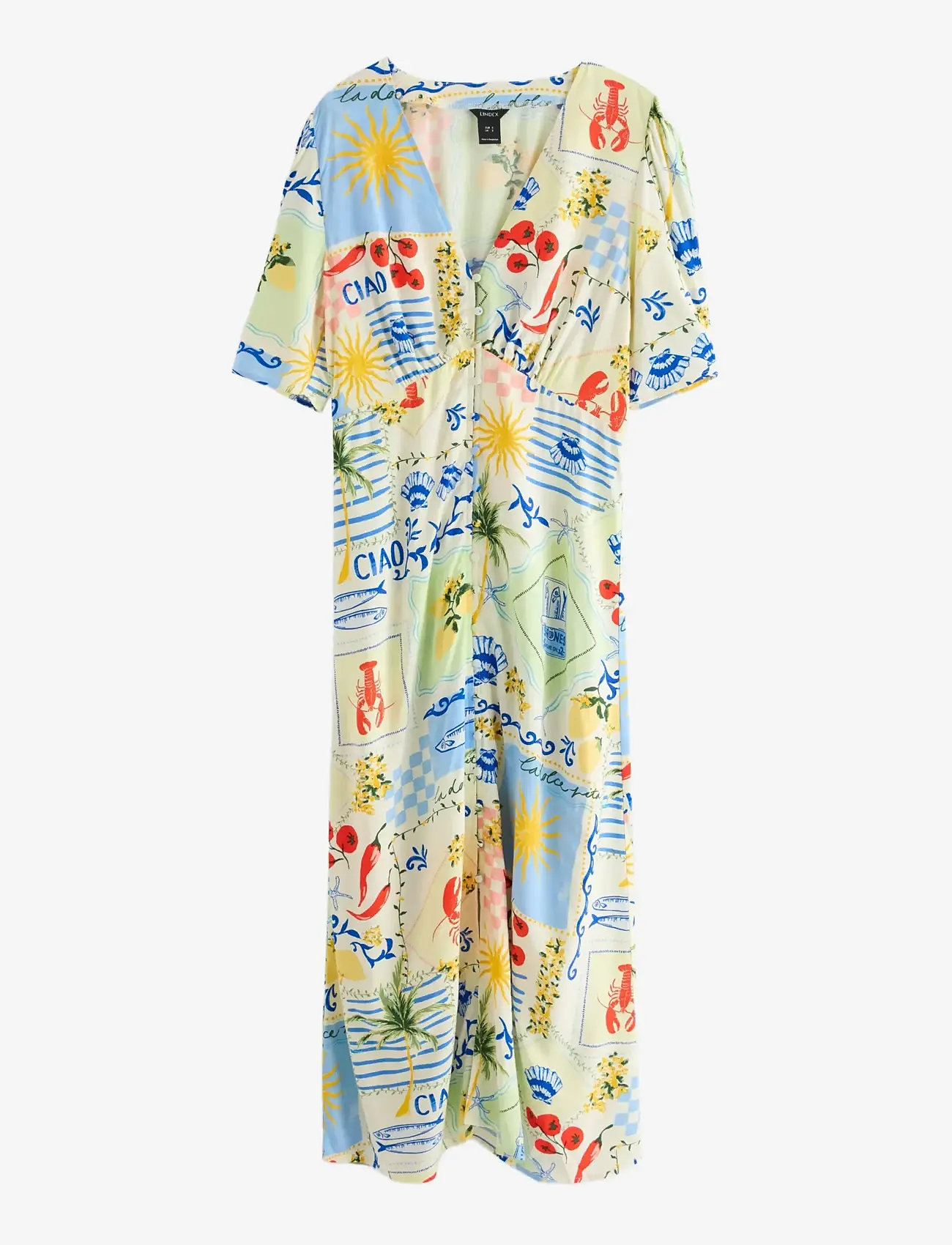 Lindex - Midi dress with puff sleeves - konfirmatsioon - light yellow - 1