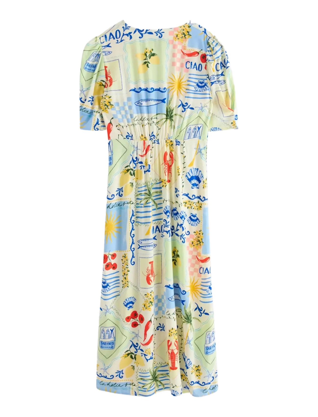 Lindex - Midi dress with puff sleeves - konfirmationstøj - light yellow - 2