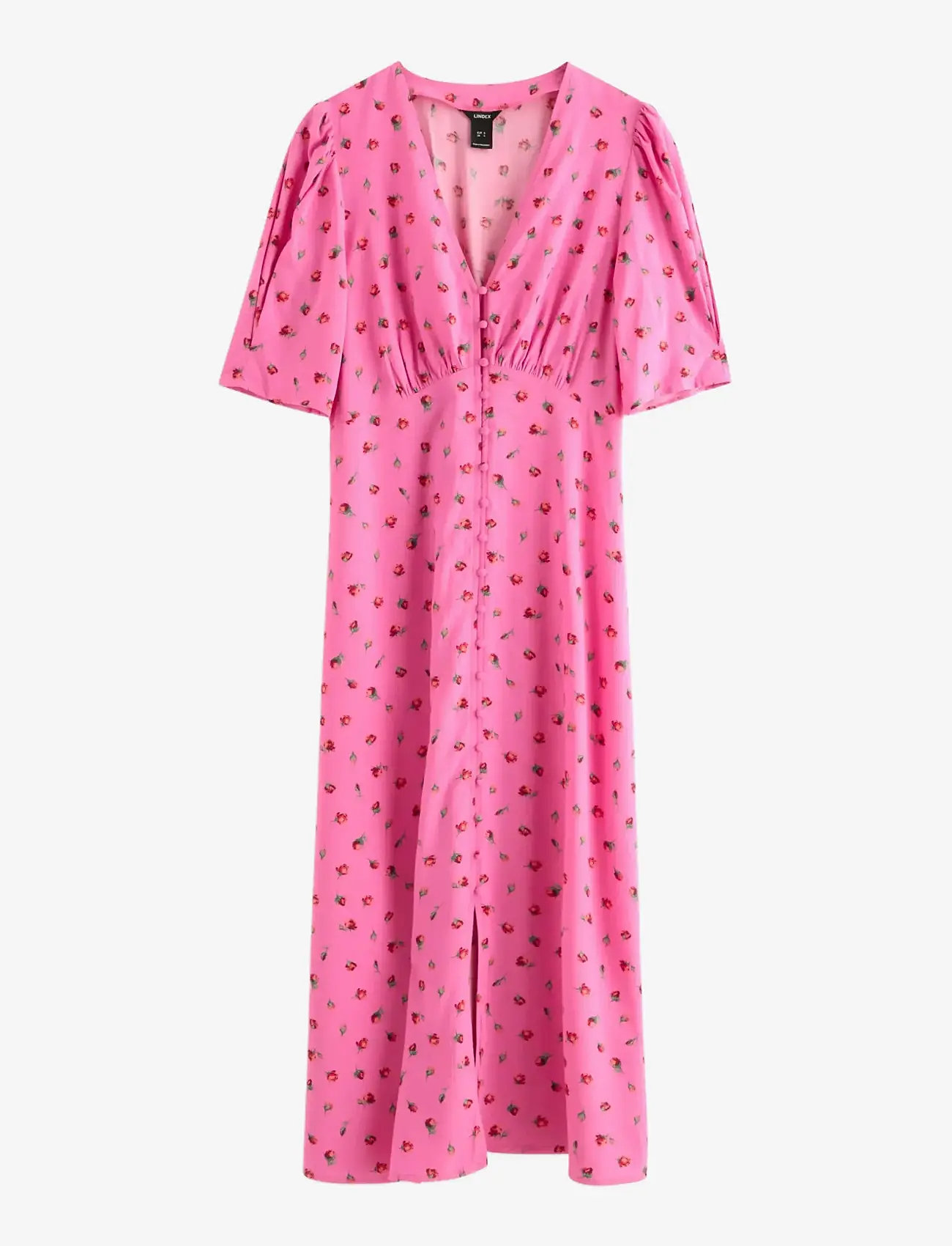 Lindex - Midi dress with puff sleeves - konfirmatsioon - pink - 1