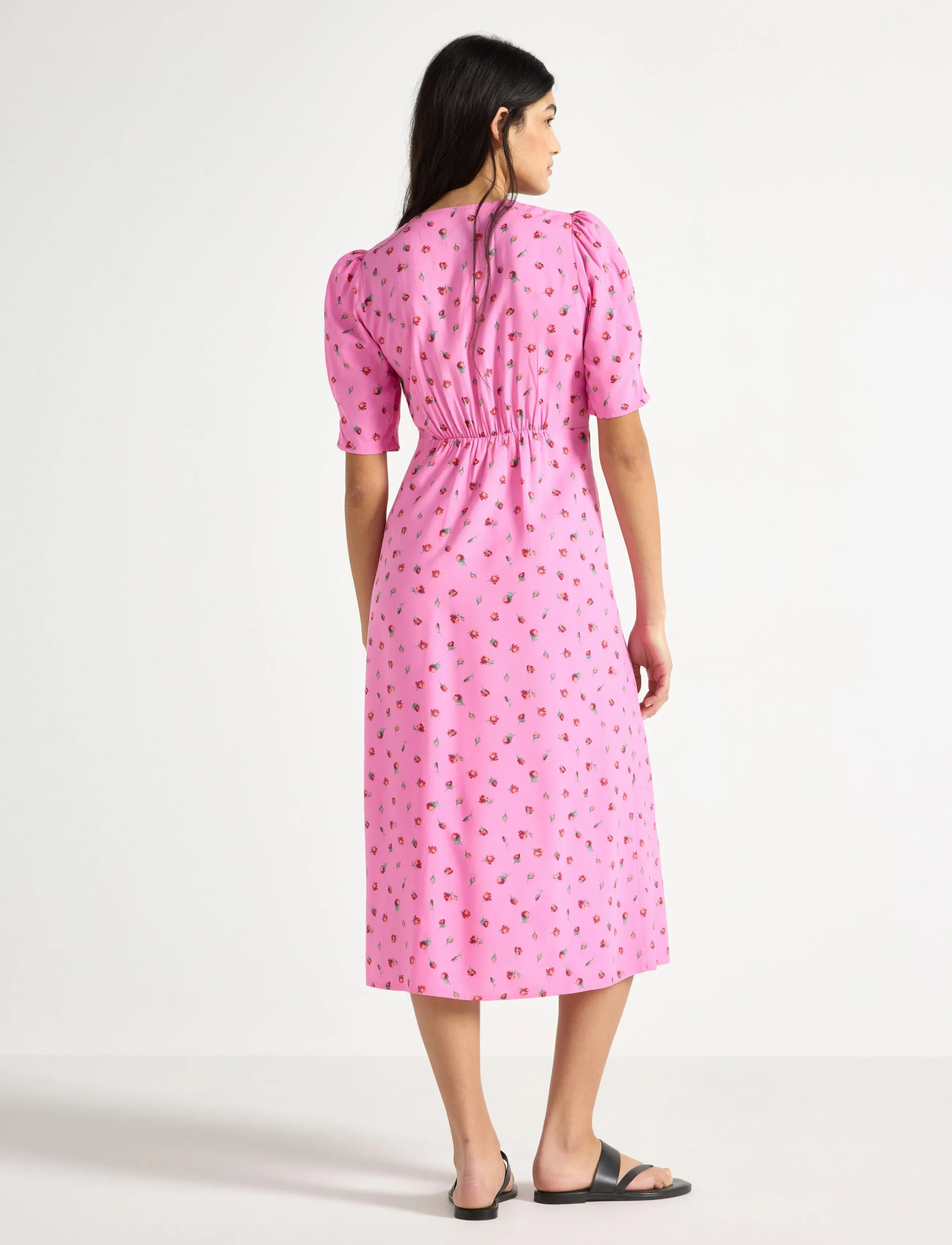 Lindex - Midi dress with puff sleeves - konfirmation - pink - 3