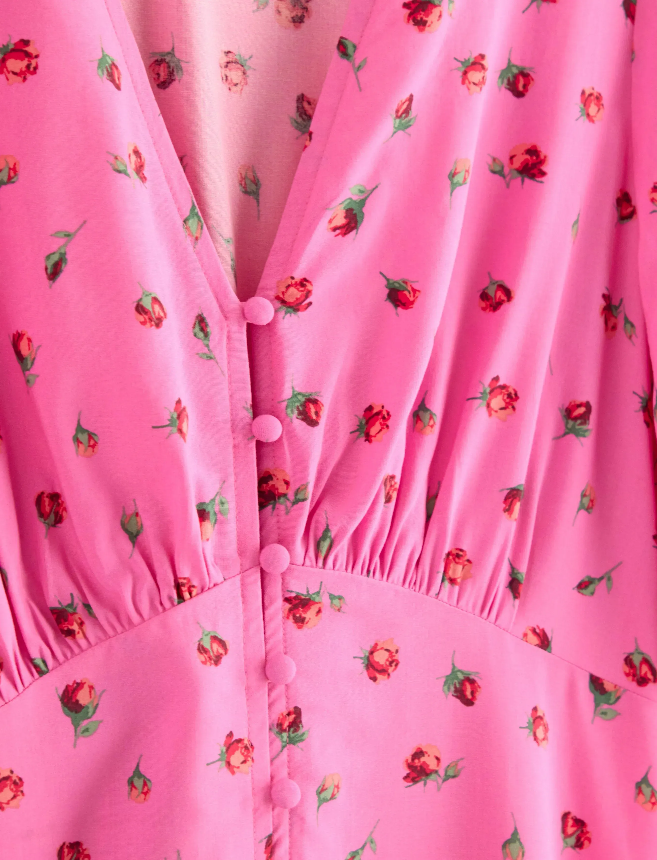 Lindex - Midi dress with puff sleeves - konfirmation - pink - 5
