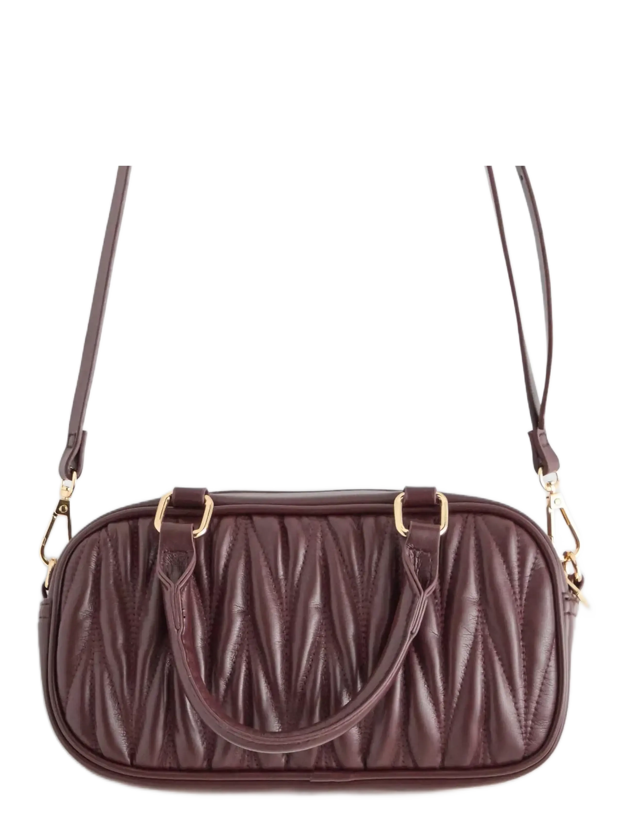 Lindex Bag Pleated Fran, One Size, Bags, Burgunderrot - Small Shoulder Bags-crossbody Frauen