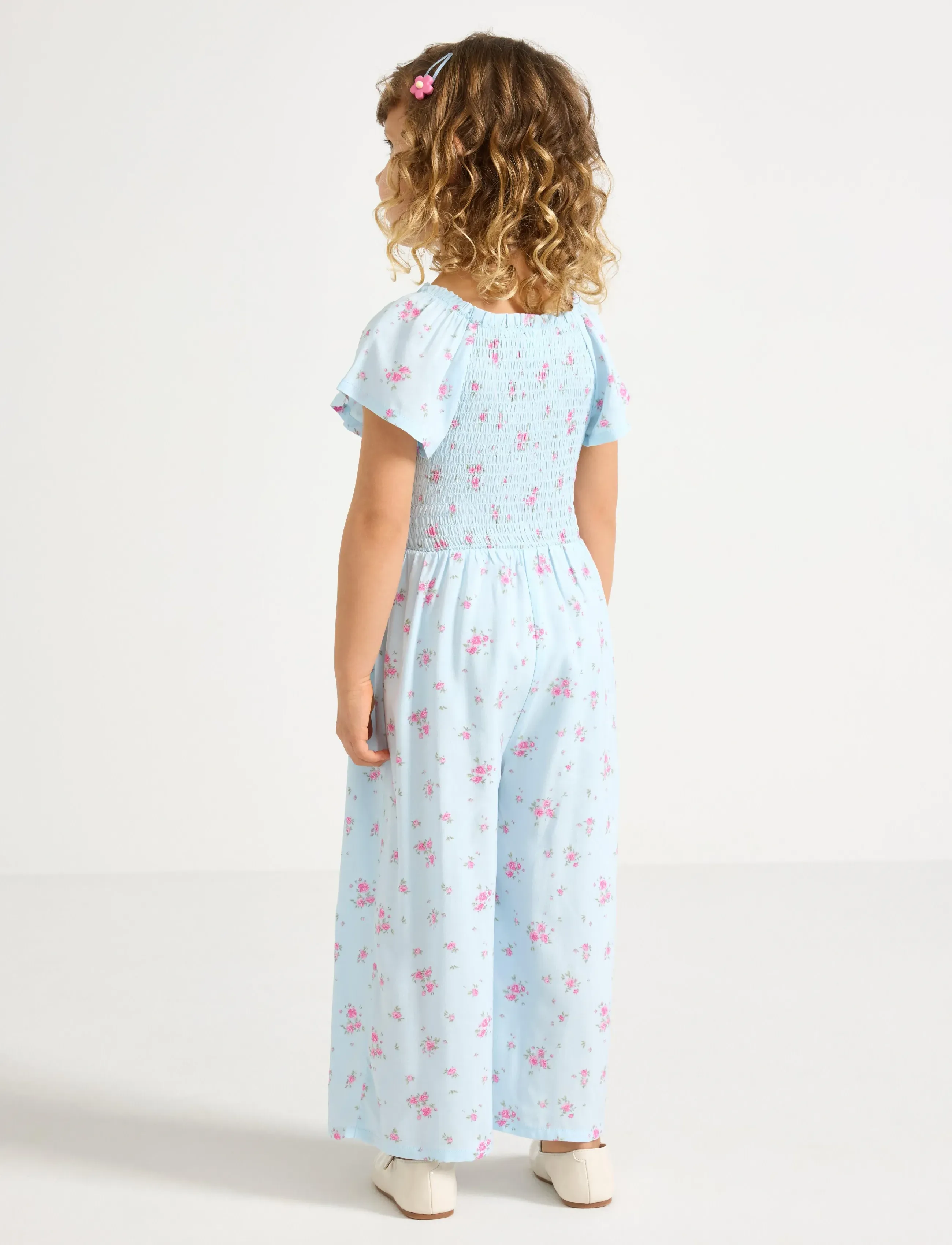 Lindex - Jumpsuit with smock - buksedrakter - light blue - 3