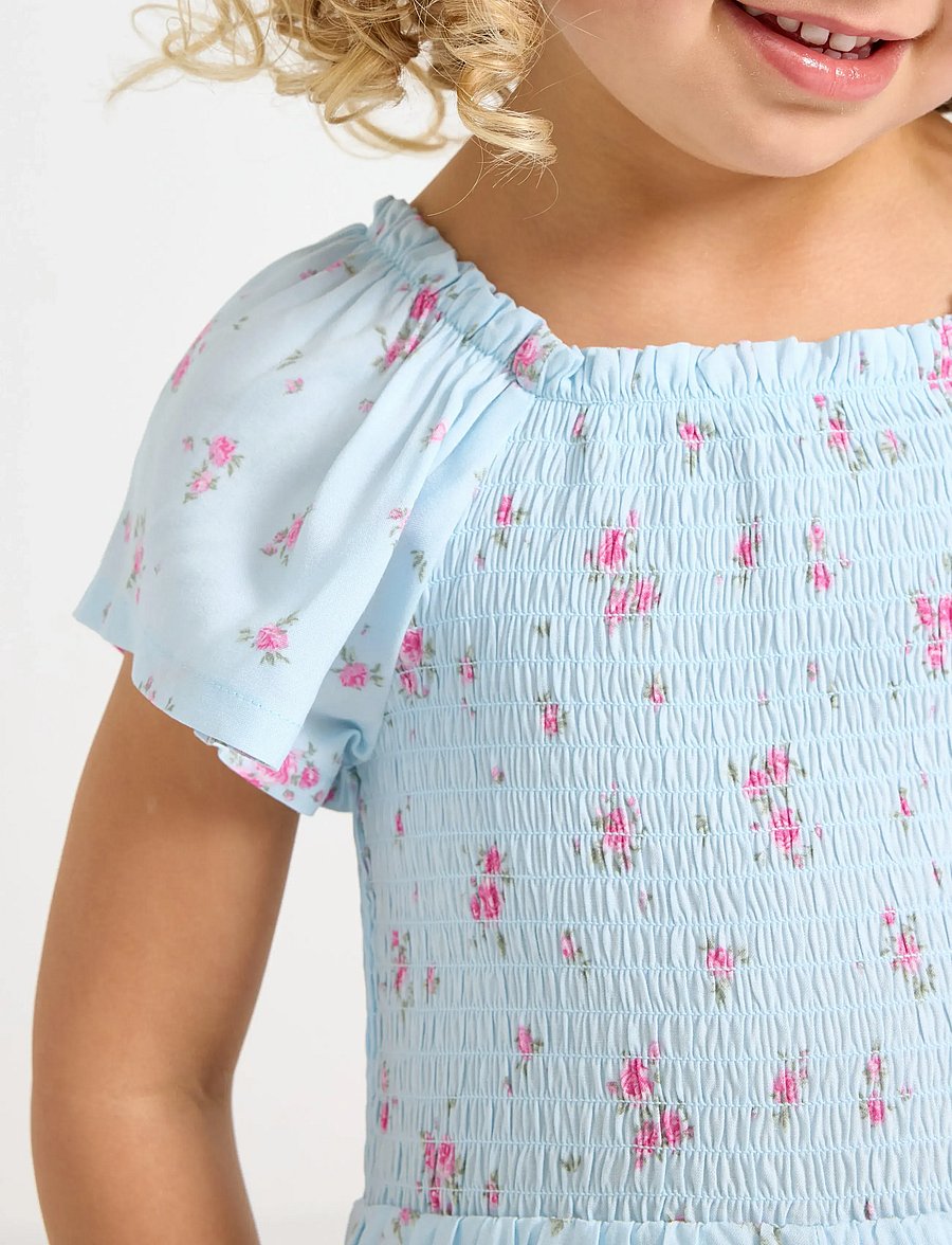 Lindex - Jumpsuit with smock - buksedrakter - light blue - 4