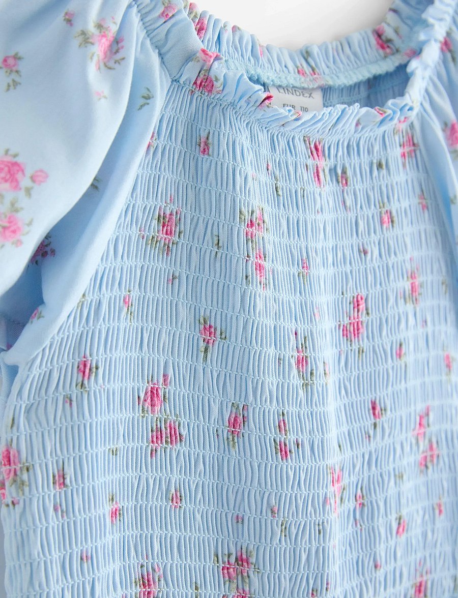 Lindex - Jumpsuit with smock - buksedrakter - light blue - 5