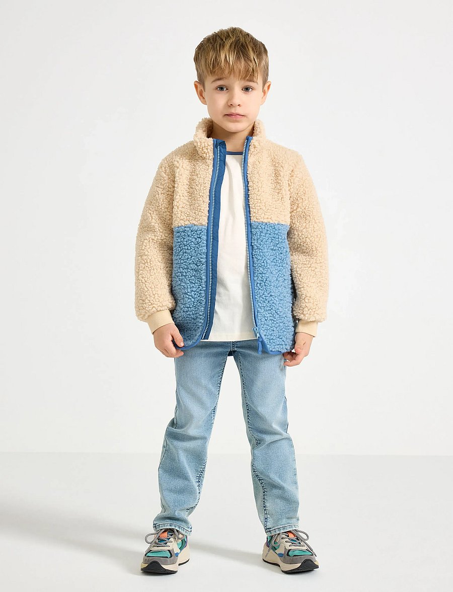 Lindex - Jacket pile colourblock - fleecejacken - lt dusty blue - 0