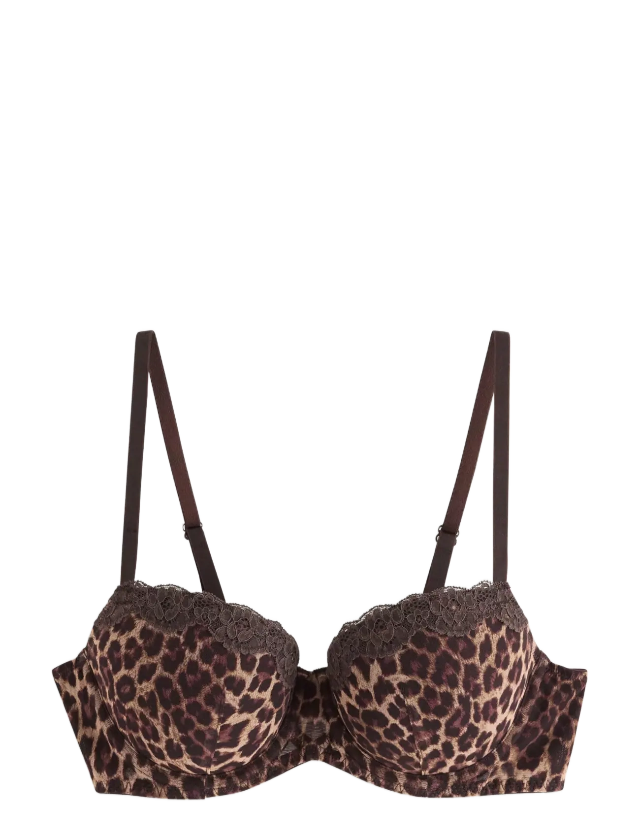 Lindex Push-up balconette bra - Push-up BH:ar - DARK DUSTY BROWN / brown