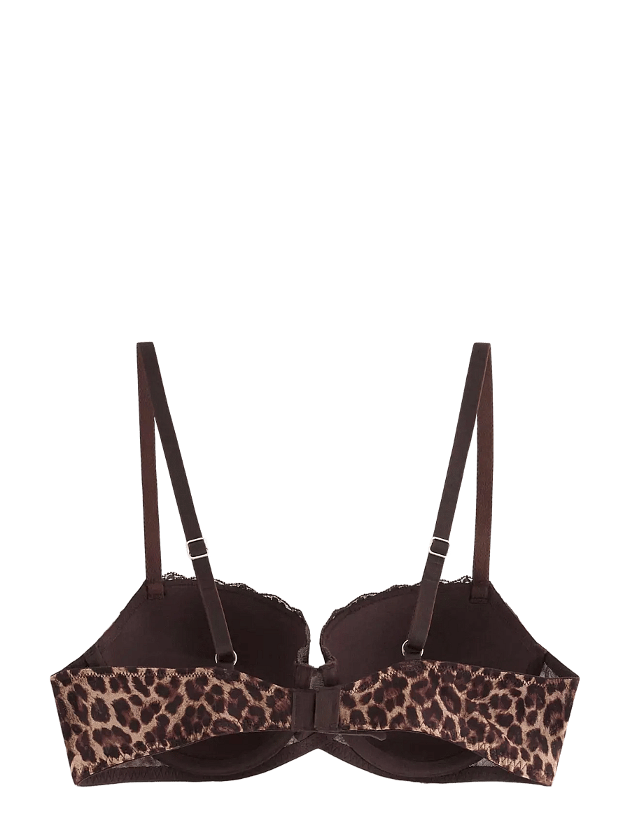 Lindex - Push-up balconette bra - dark dusty brown - 2