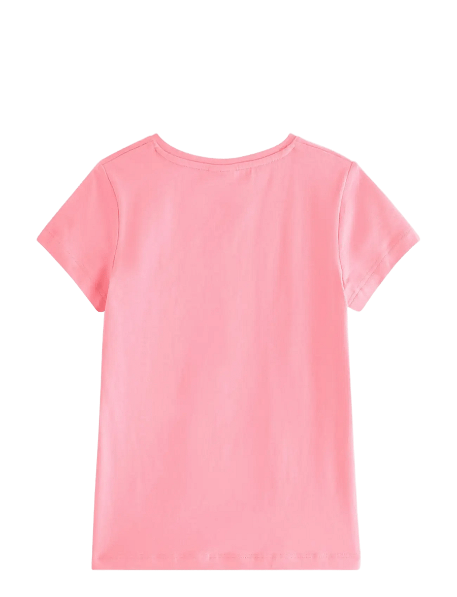 Lindex - Top ss cats with sequins plcem - kurzärmelige - pink - 2