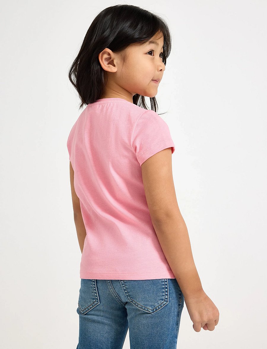 Lindex - Top ss cats with sequins plcem - kurzärmelige - pink - 3