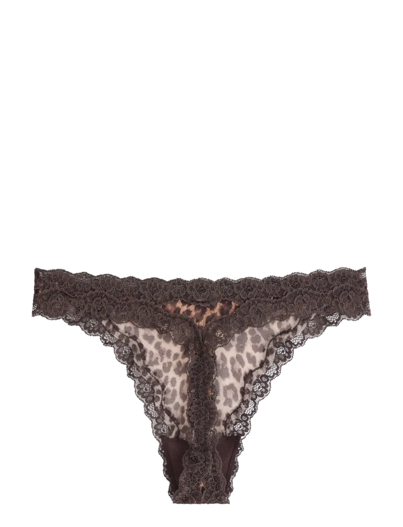 Lindex - Thong in mesh - dark dusty brown - 2