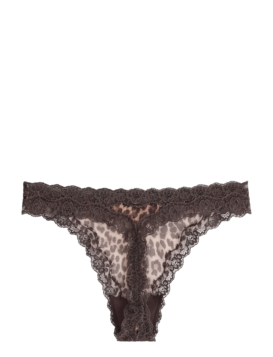 Lindex - Thong in mesh - thongs - dark dusty brown - 2