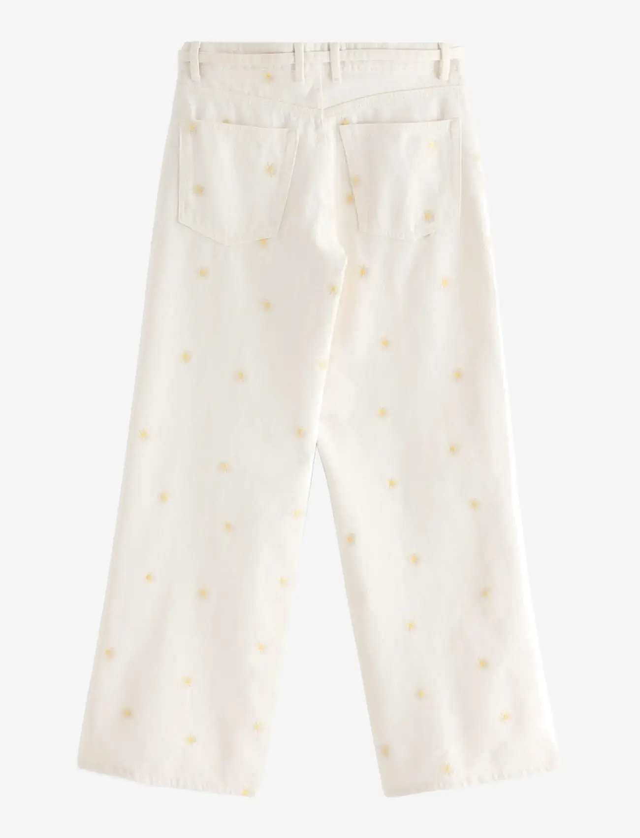 Lindex - WIDE Peggy jeans with embroidery - laia säärega teksad - light white - 2