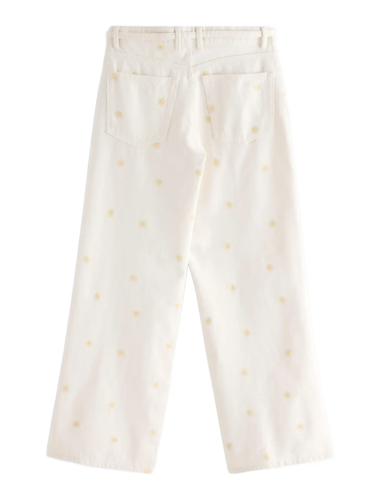 Lindex - WIDE Peggy jeans with embroidery - hosen mit weitem bein - light white - 2