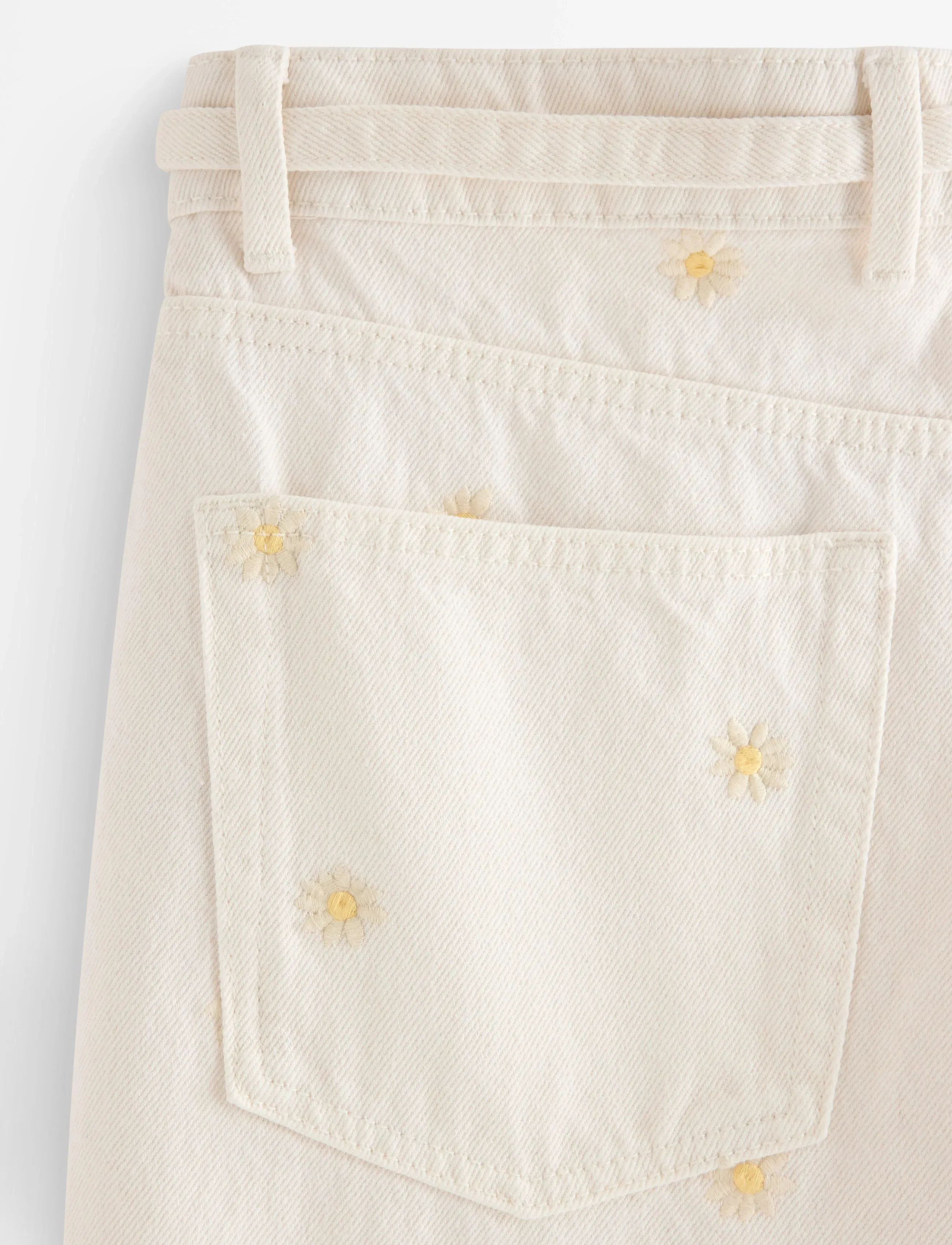 Lindex - WIDE Peggy jeans with embroidery - hosen mit weitem bein - light white - 5