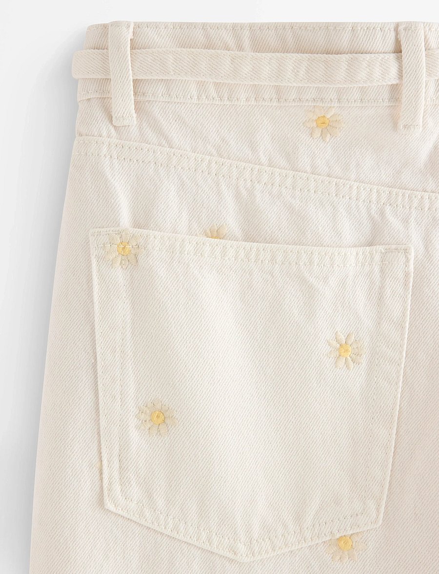 Lindex - WIDE Peggy jeans with embroidery - vida jeans - light white - 5