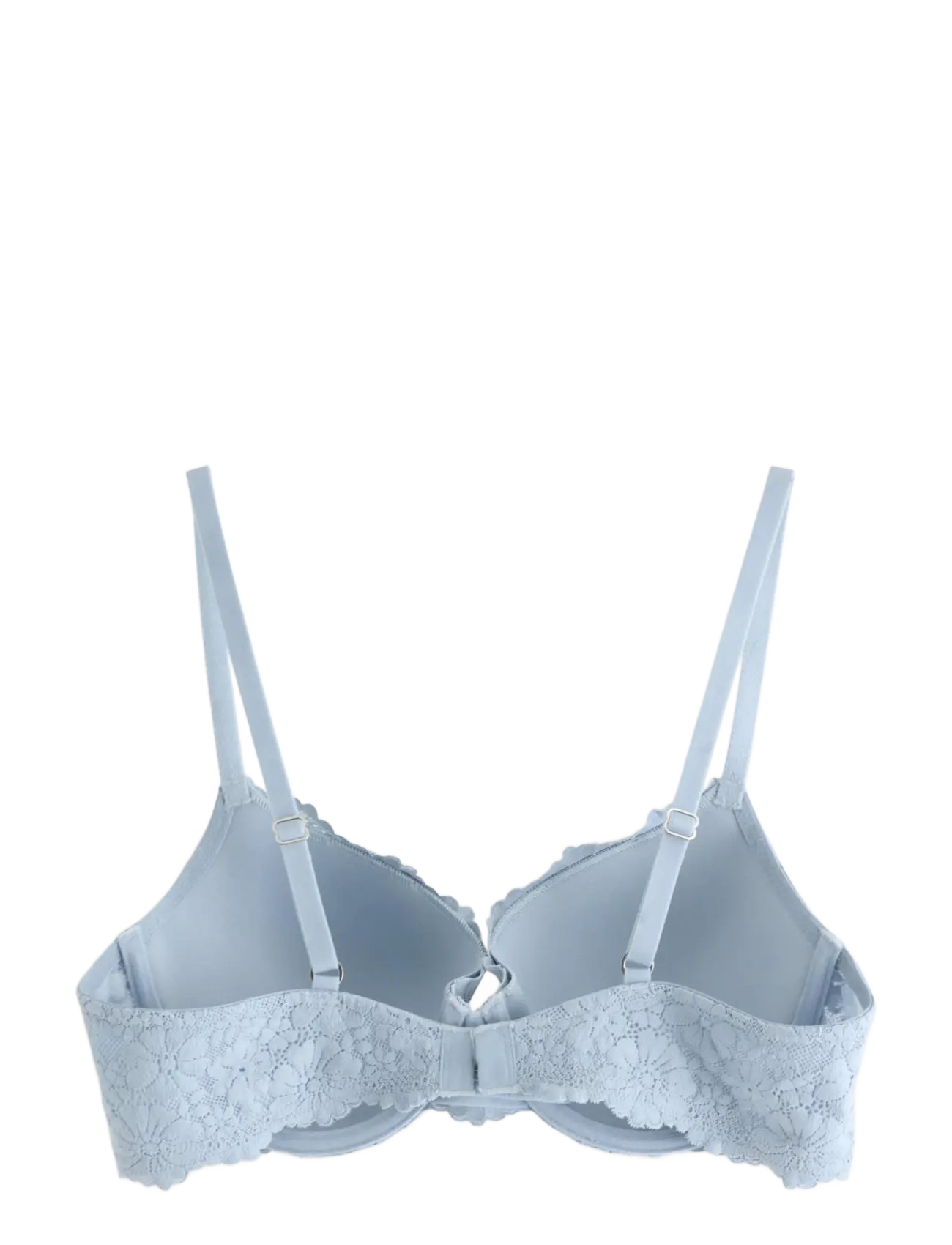 Lindex - Lilja t-shirt bra with lace - push-up bhs - light dusty blue - 2