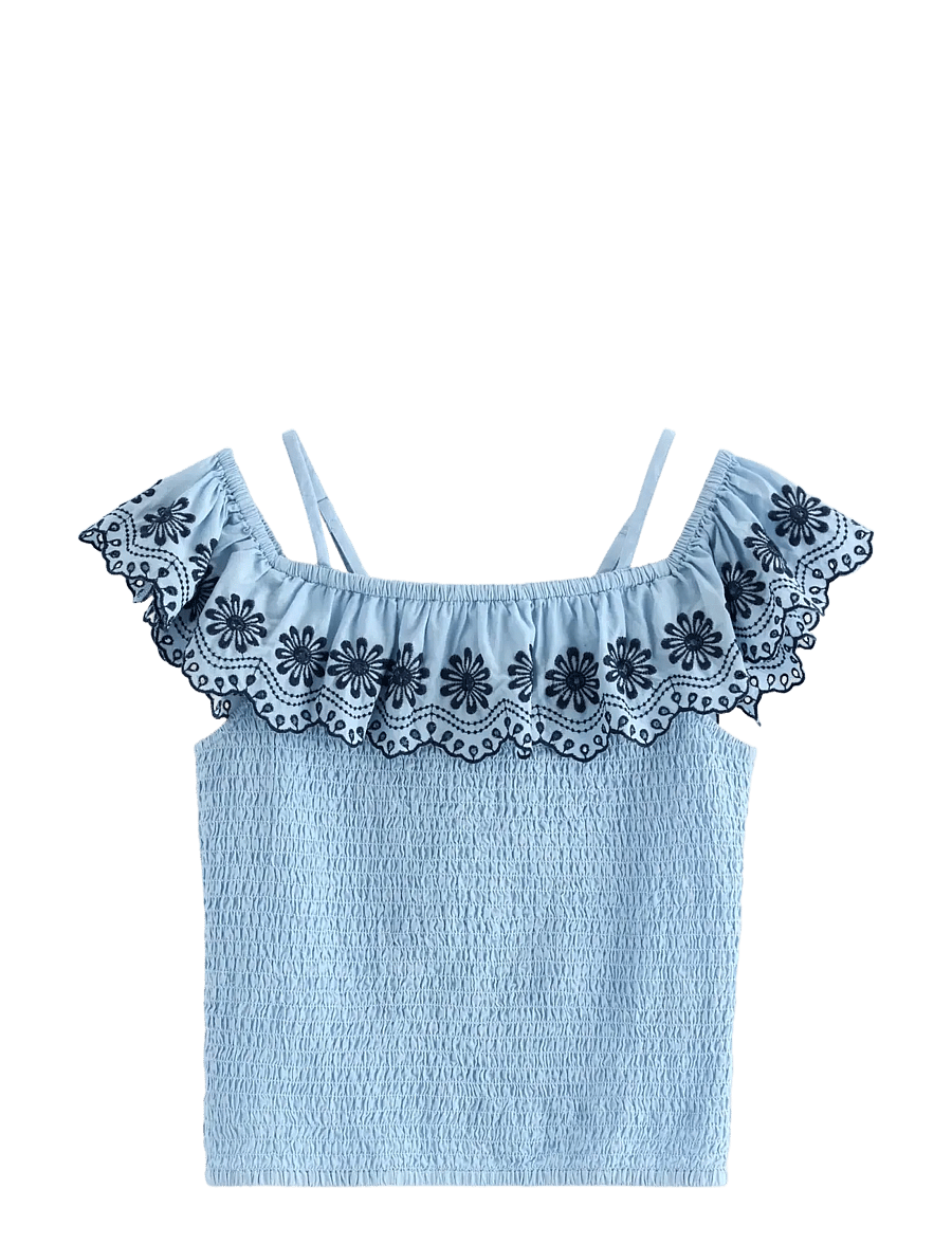 Lindex - Top with off shoulder design - blusen & tuniken - light blue - 1
