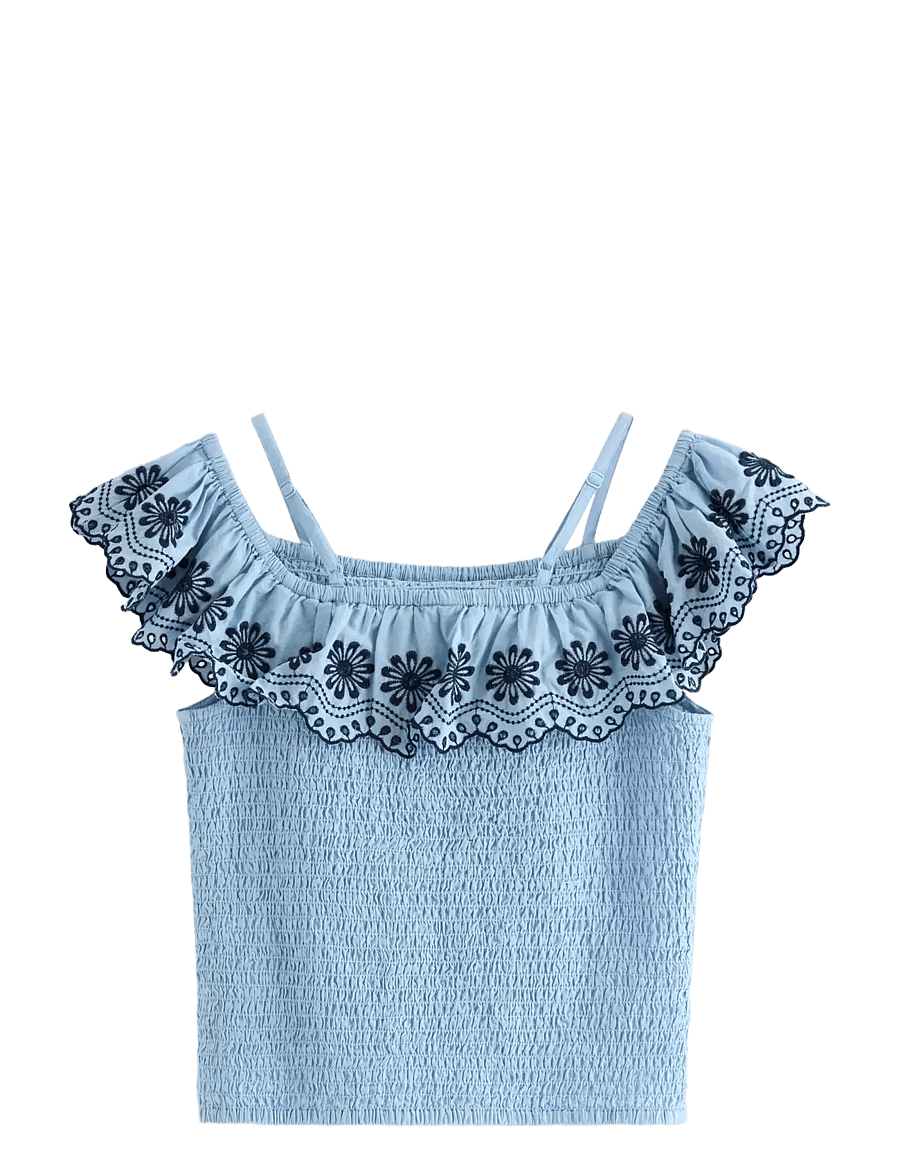 Lindex - Top with off shoulder design - blusen & tuniken - light blue - 2