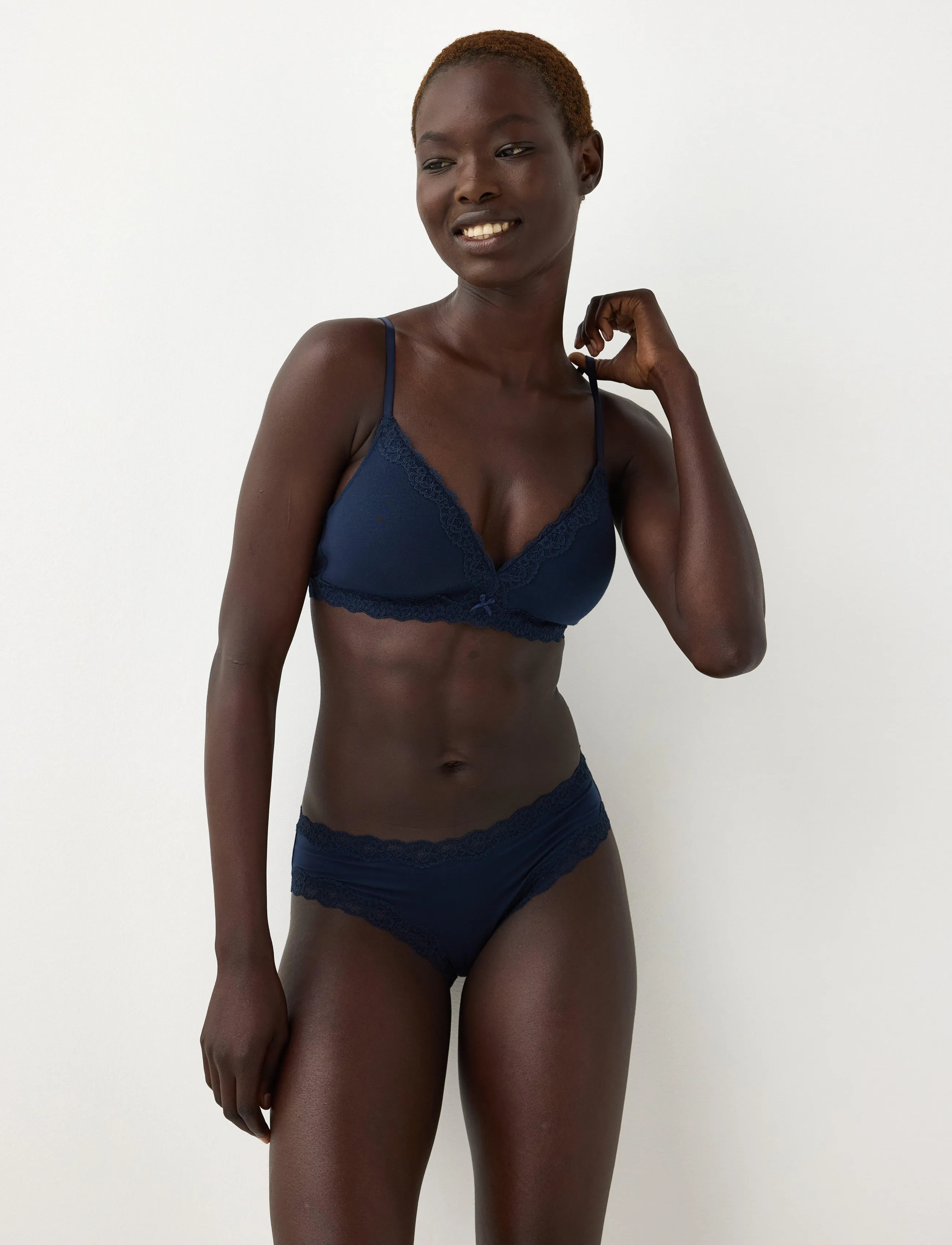 Lindex - Wirefree soft bra - navy - 0