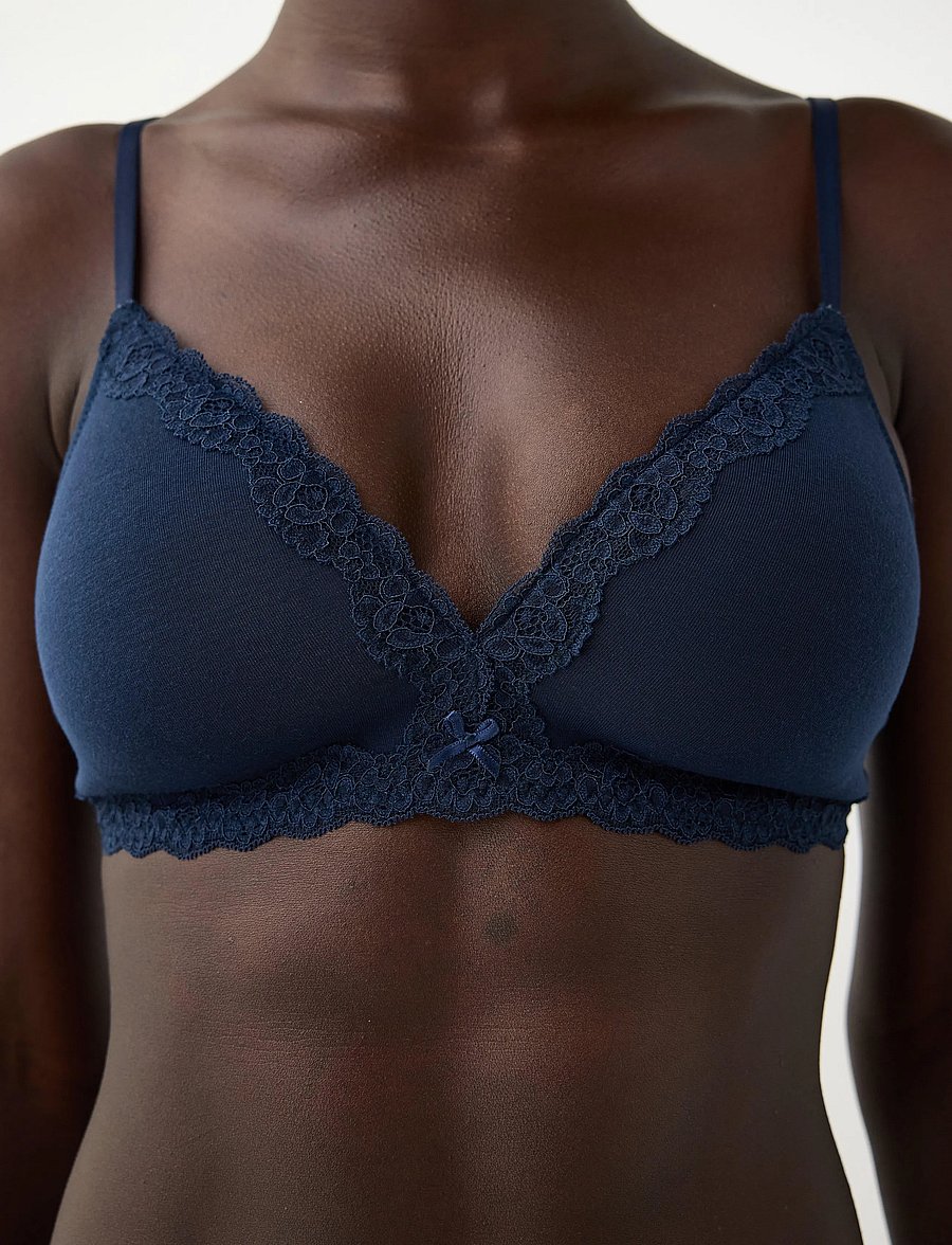 Lindex - Wirefree soft bra - navy - 4