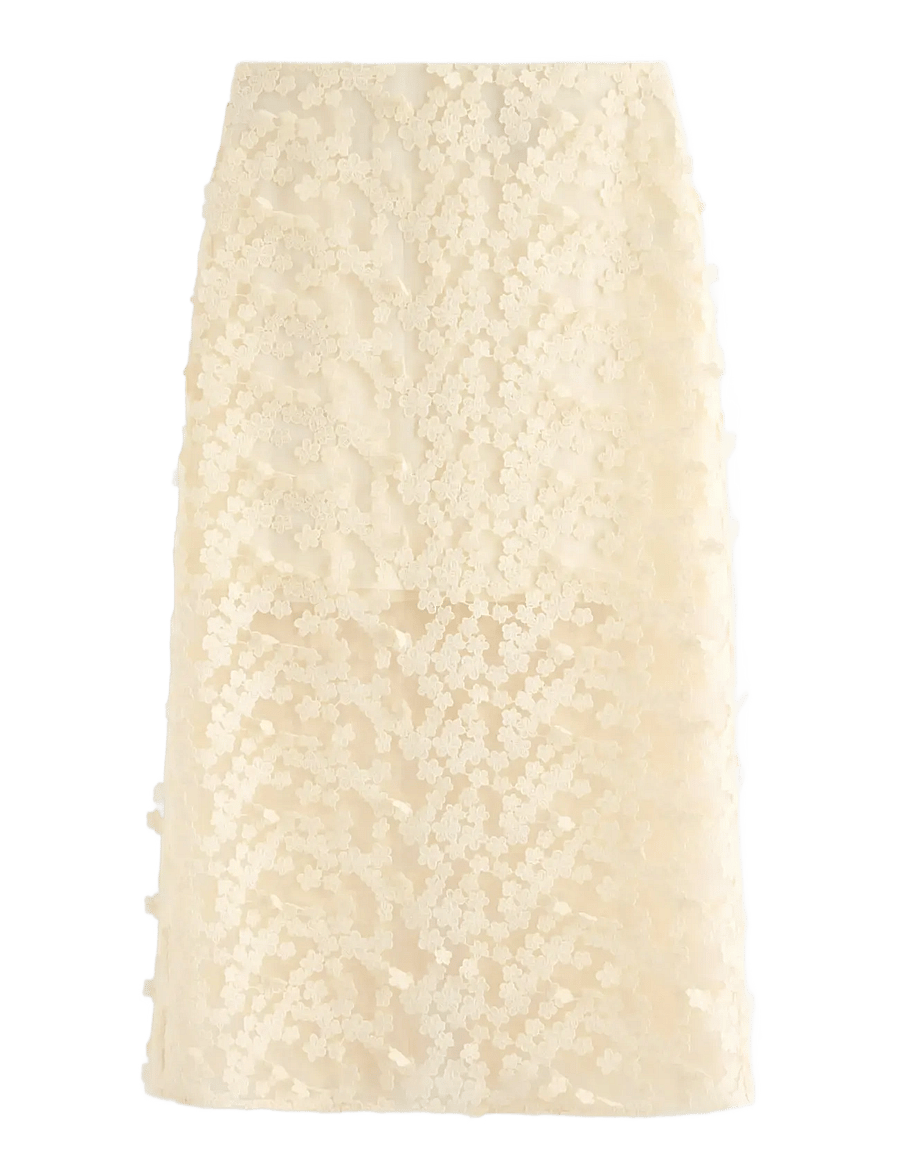 Lindex - Skirt Cornelia - midi-röcke - off white - 1