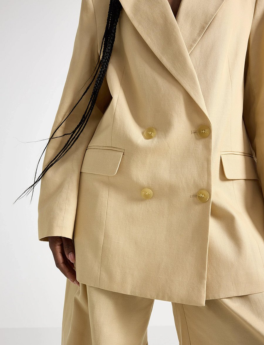 Lindex - Blazer Linda - kaksiriviset bleiserit - dark dusty yellow - 4