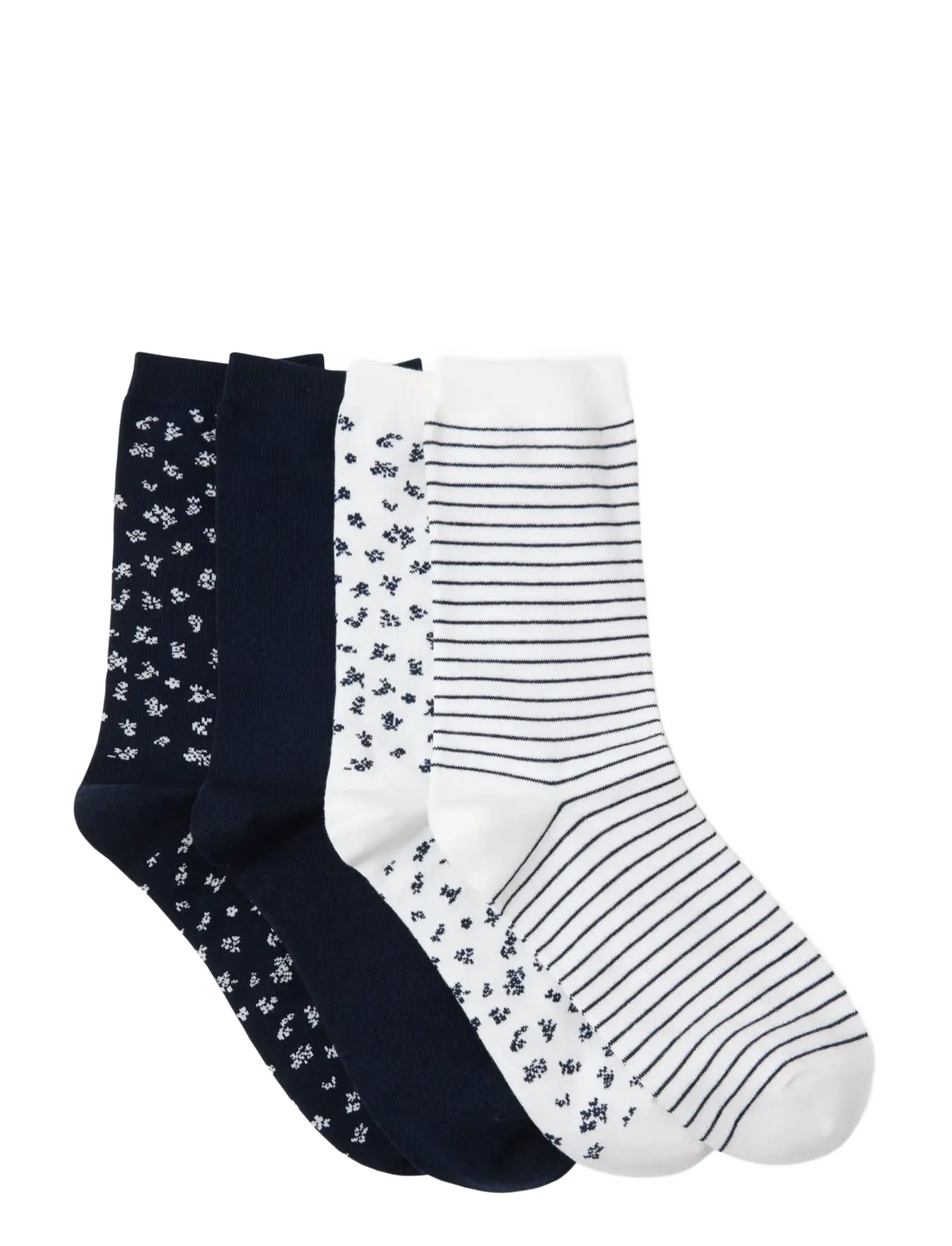 Lindex - Sock 4 p ao mini floral and st - normale socken - navy - 1