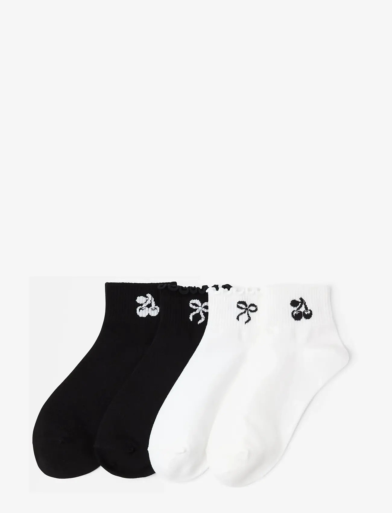 Lindex - Sock High ankle 4 p placement - ankelstrumpor - white - 0