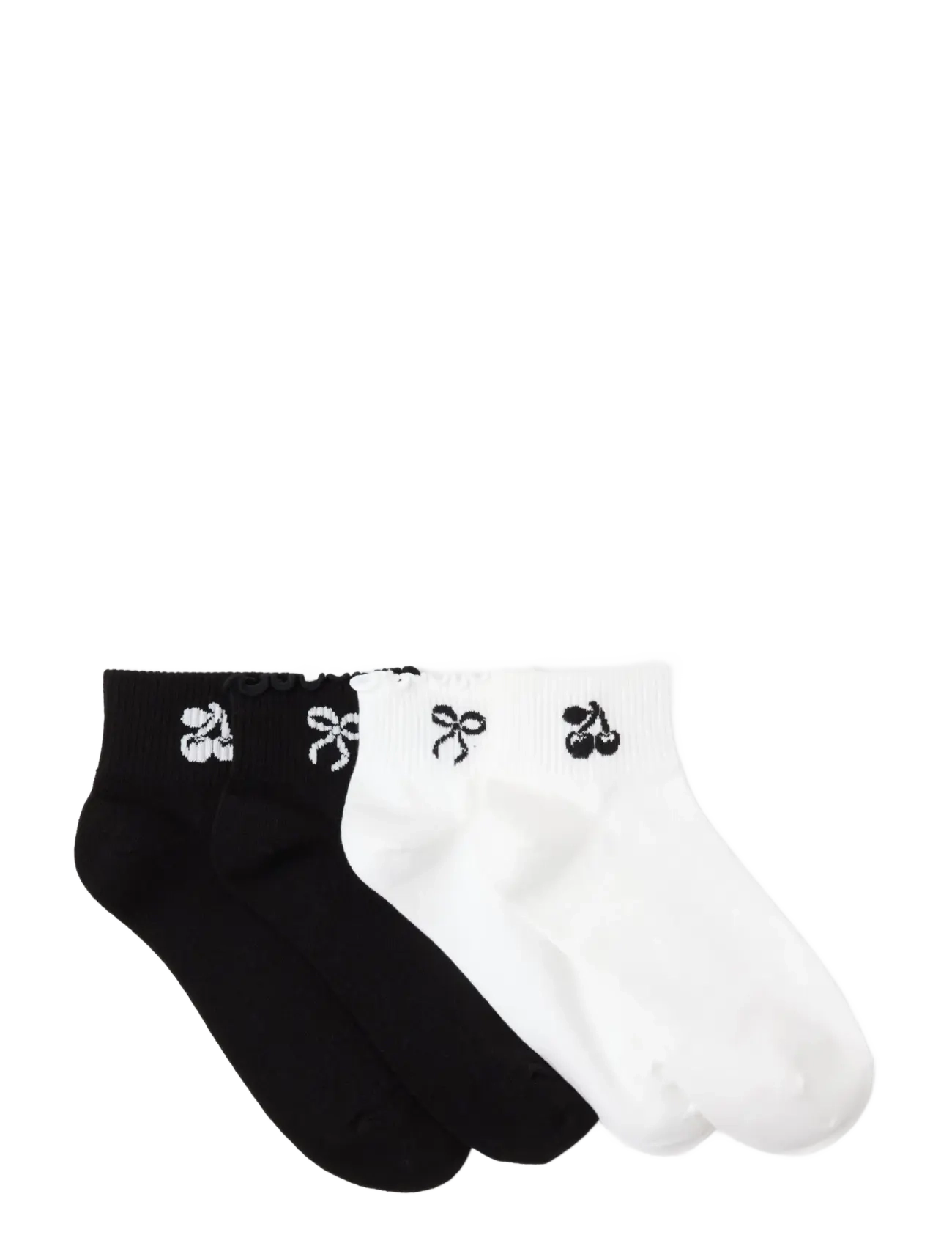 Lindex - Sock High ankle 4 p placement - ankelstrømper - white - 1
