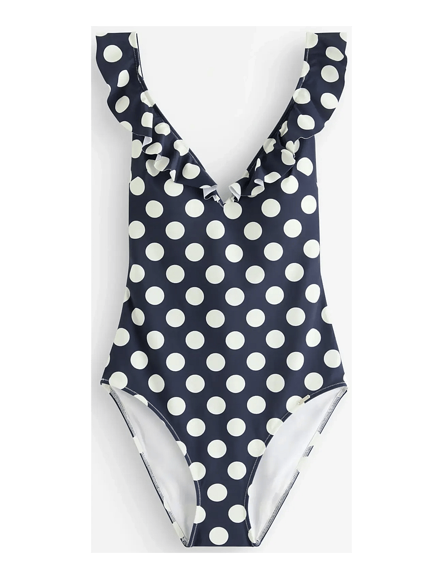 Lindex - Swimsuit with flounce - baddräkter - navy - 1