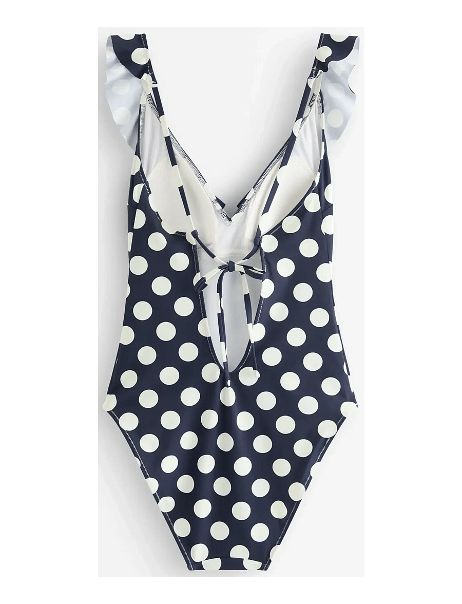 Lindex - Swimsuit with flounce - baddräkter - navy - 2